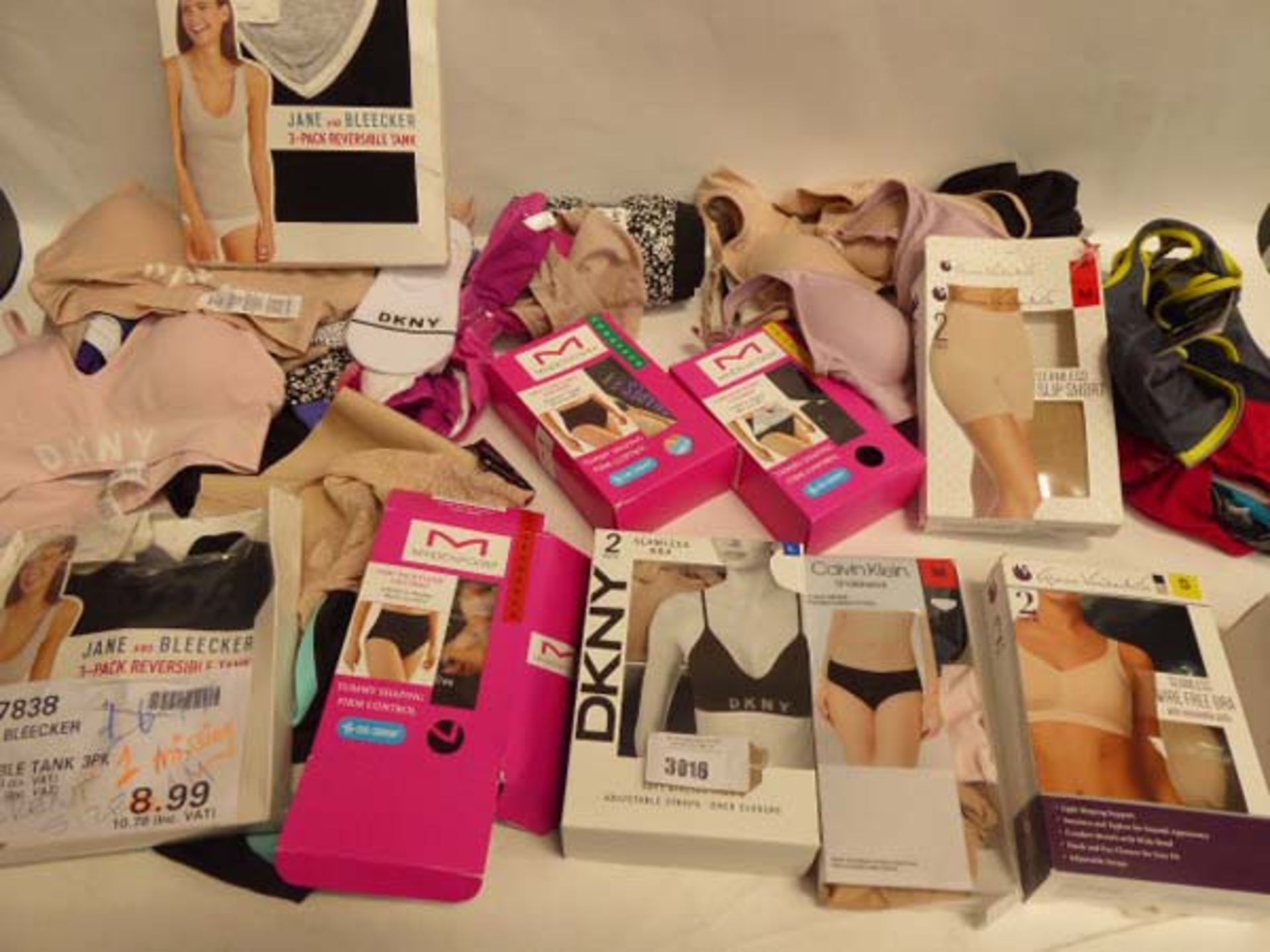 Bag containing a selection of various ladies bras, underwear, to include brands of DKNY, Calvin