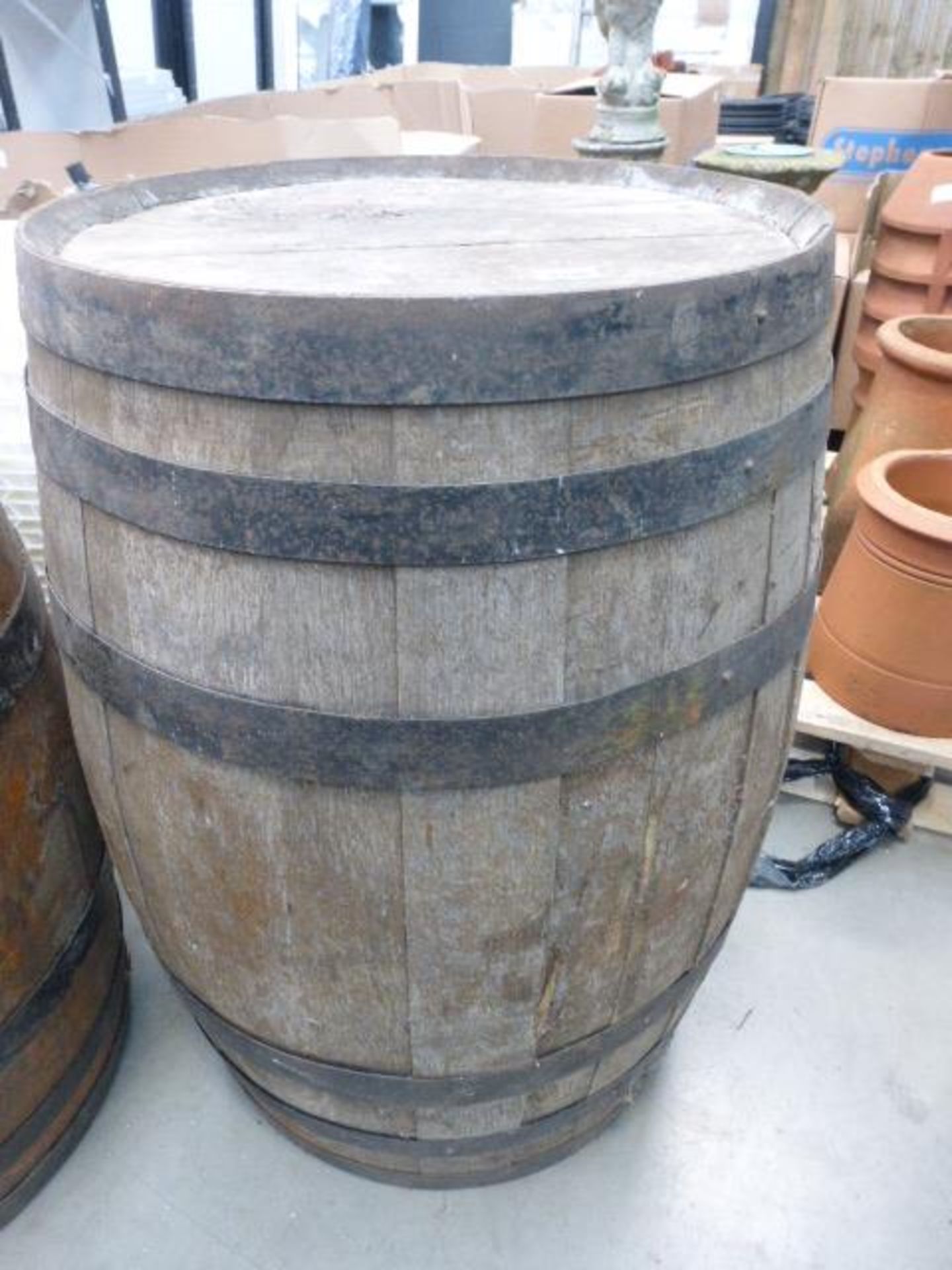 Large wooden barrel