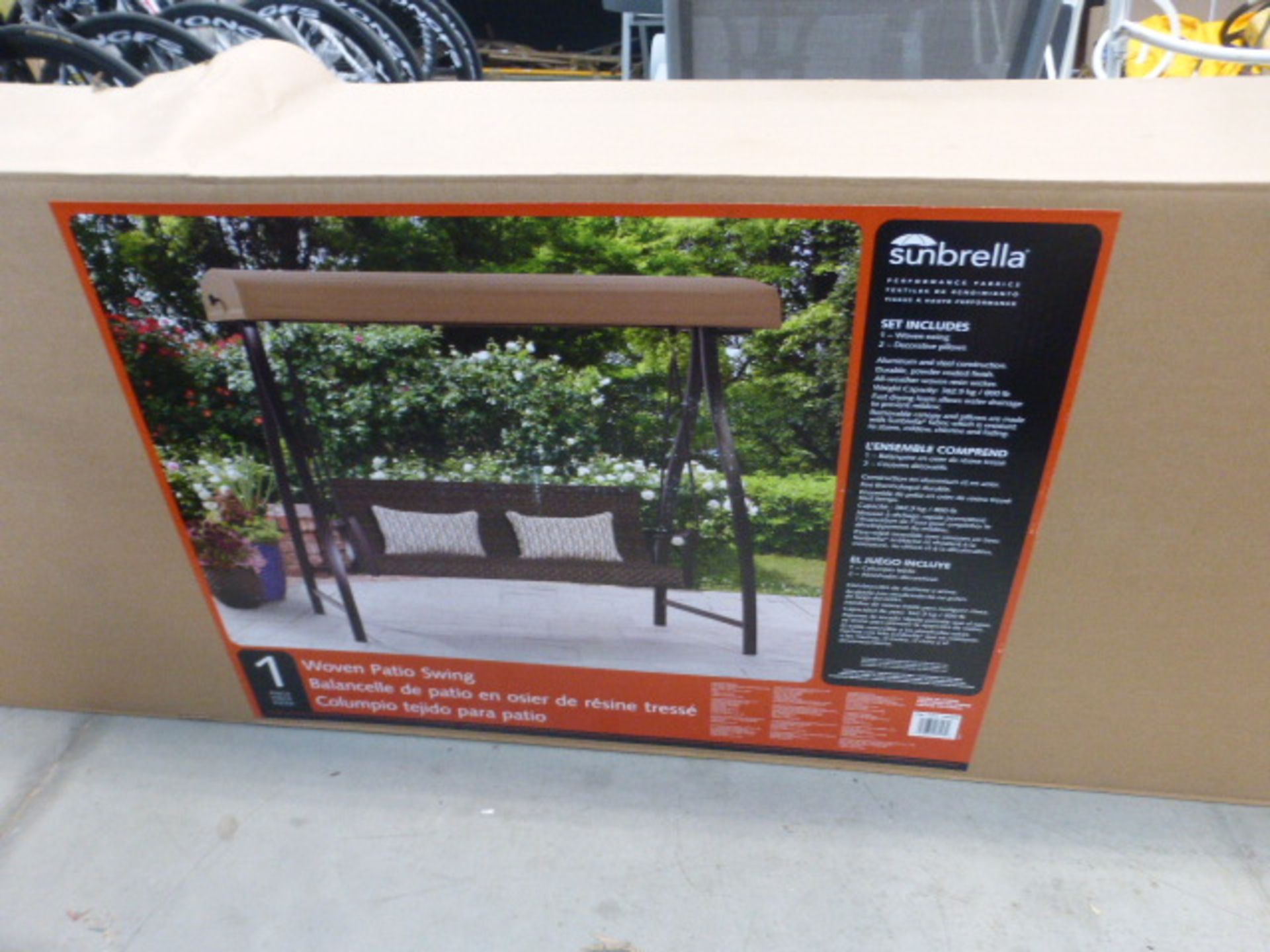 Large boxed flatpack patio swing