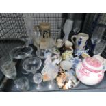 Cage containing champagne and wine glasses, ginger jar plus a quantity of ornaments and general