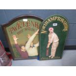 2 sporting related wall hangings: Twickenham Test Match and Northamptonshire County Cricket Club