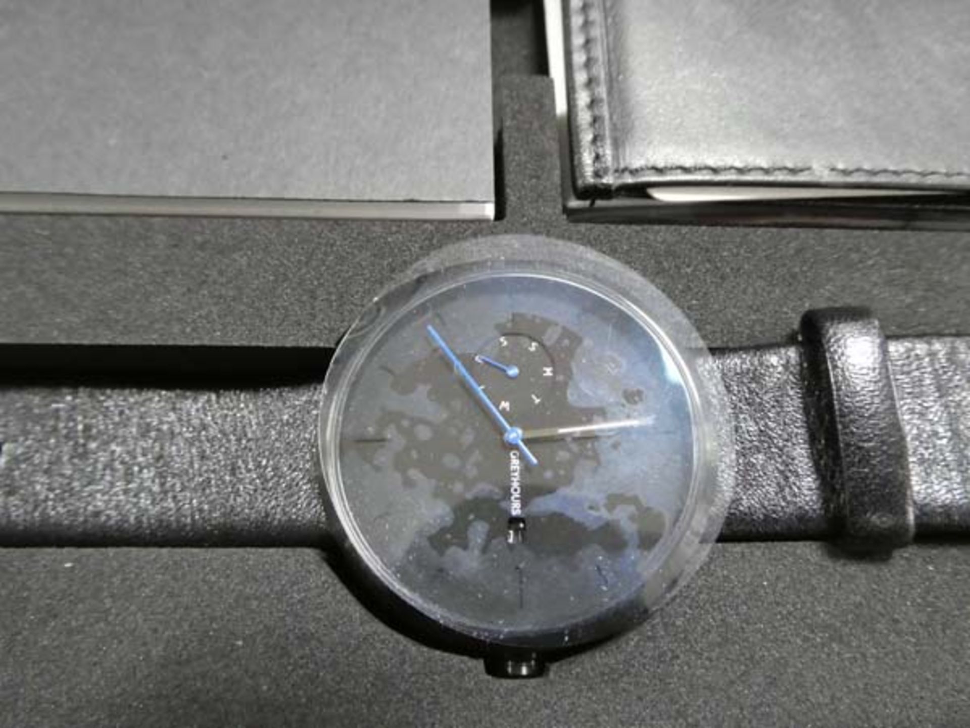 Greyhours Essential watch with leather strap and sapphire crystal glass in box - Image 2 of 3