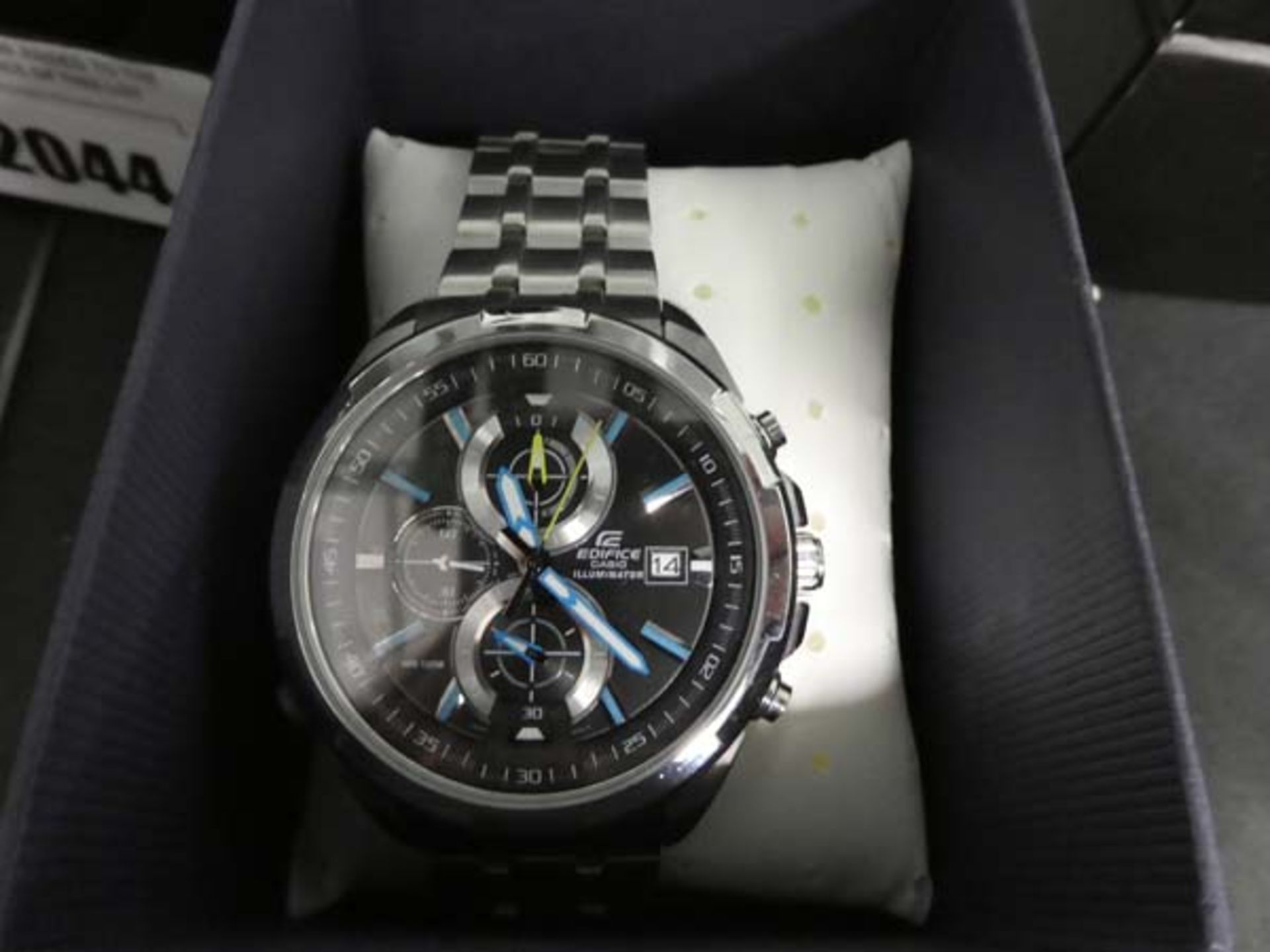 Casio Edifice stainless steel strap gents wristwatch with box and paperwork