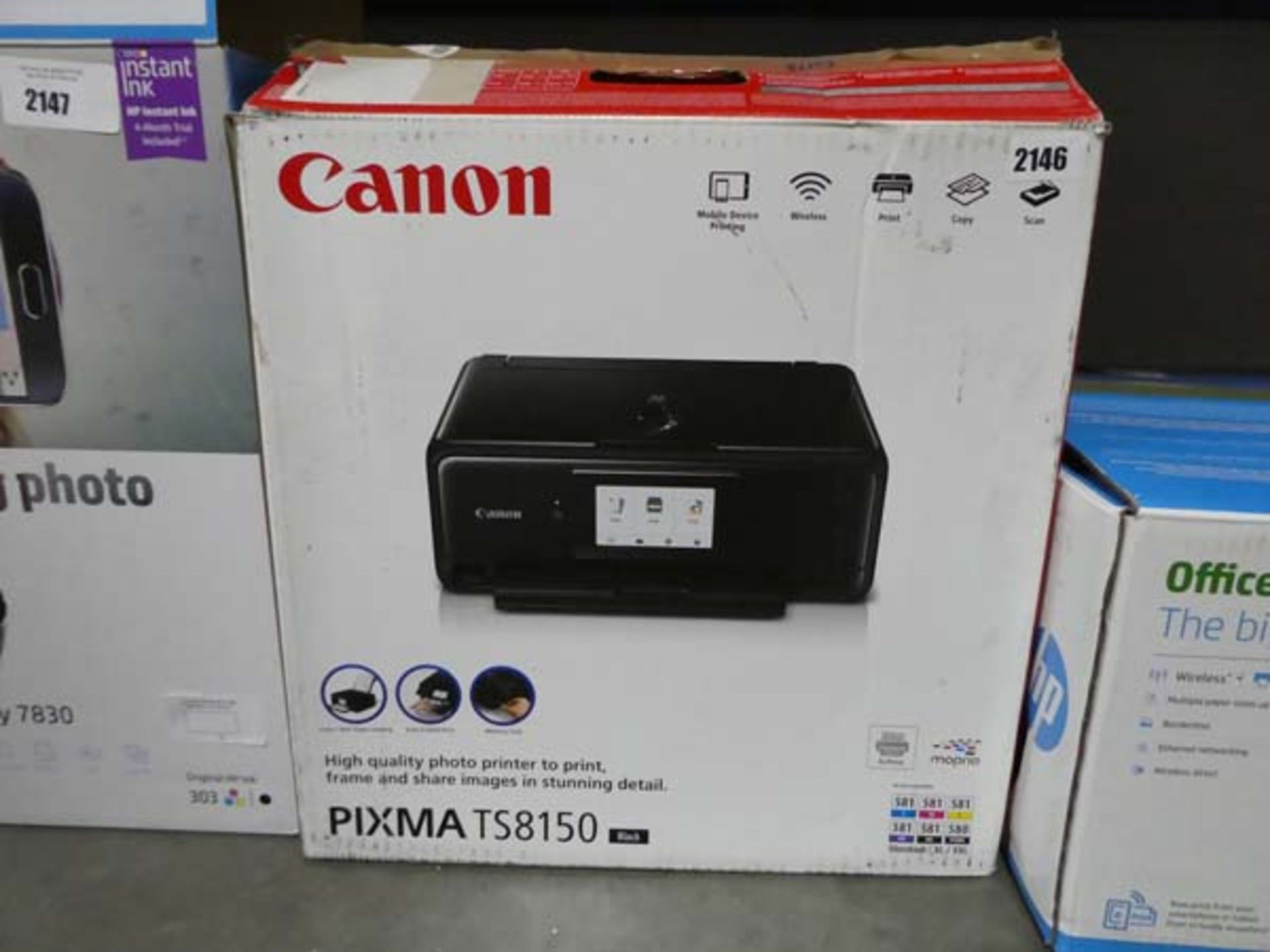 Canon Pixma TS8150 printer with box