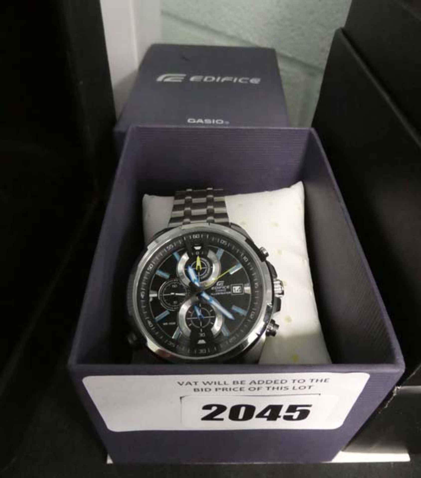 Casio Edifice stainless steel strap gents wristwatch with box and paperwork - Image 2 of 2