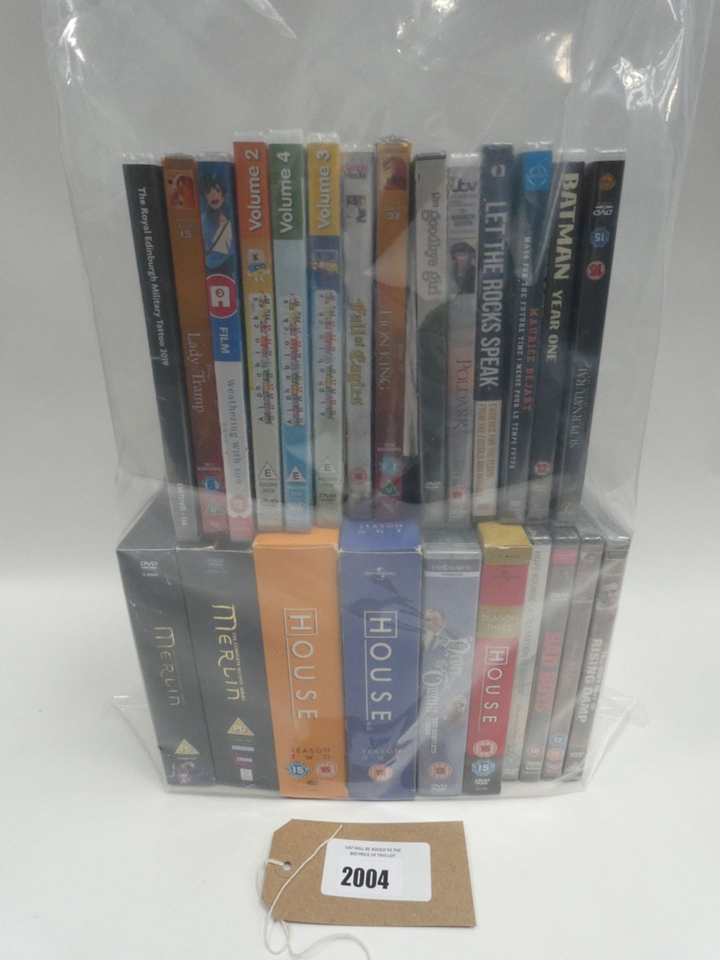 Bag containing quantity of DVD films & boxsets