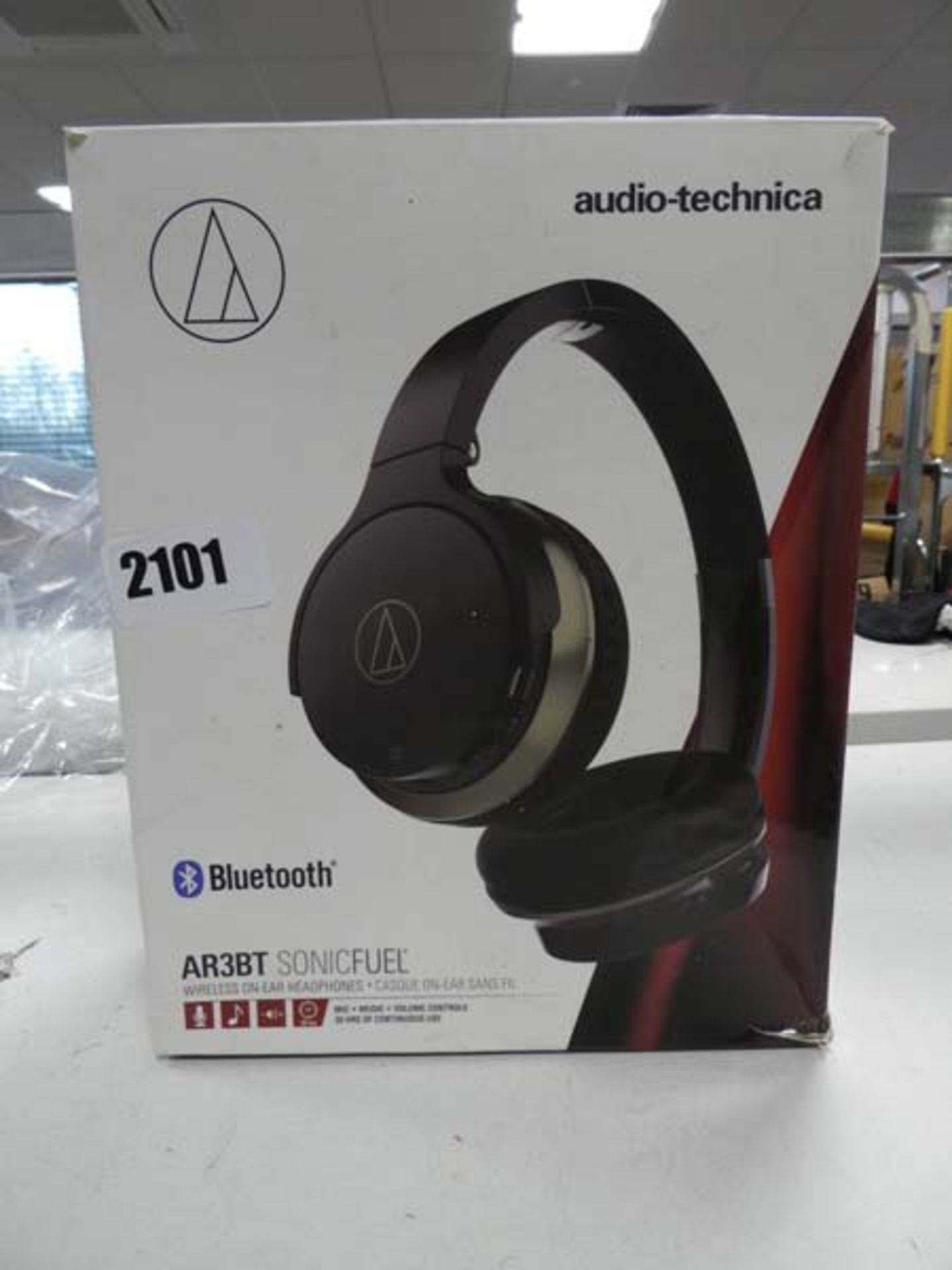 Pair of Audio Technica bluetooth headphones with box - Image 2 of 2