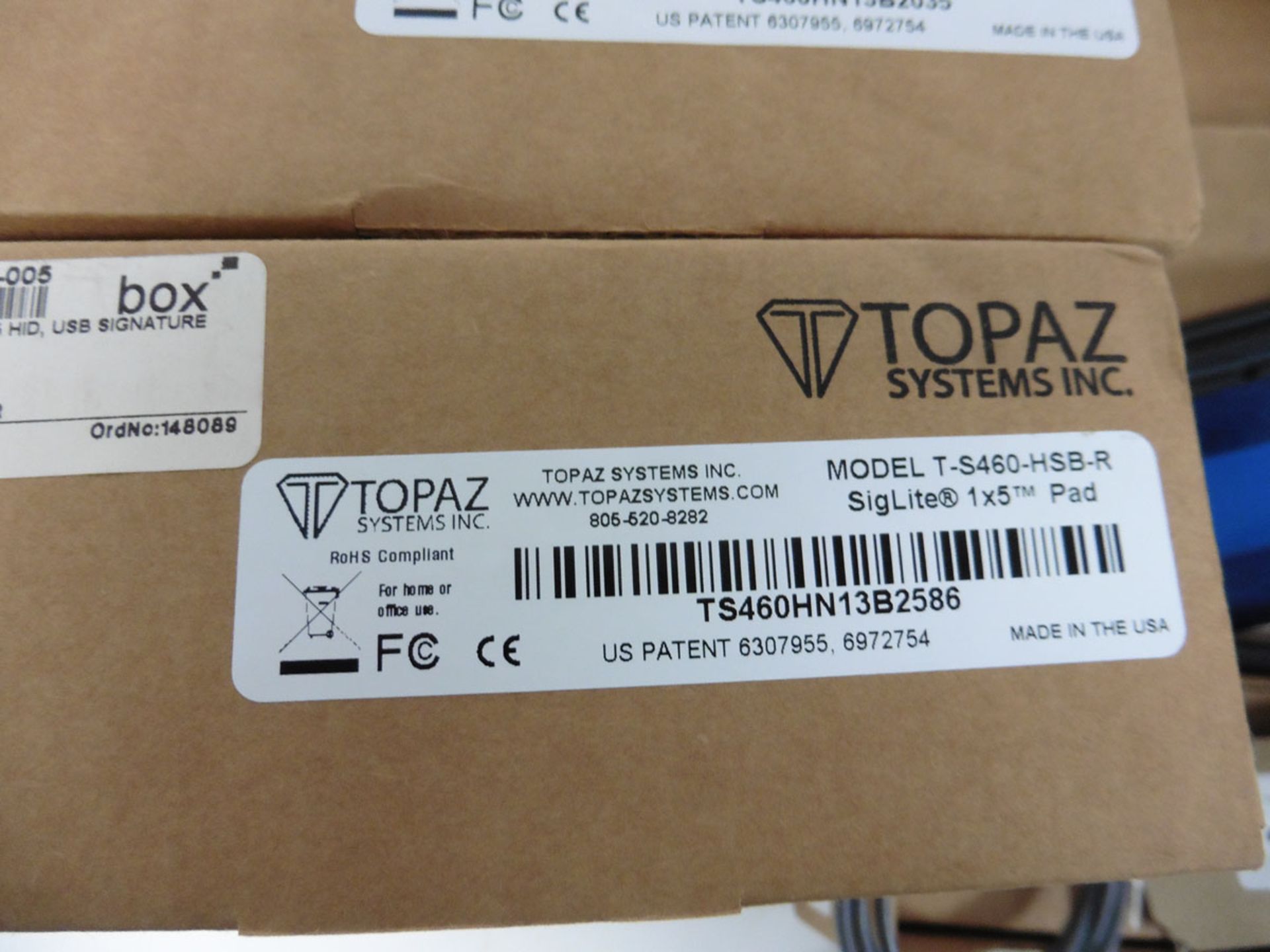 bag of 4 Topaz Systems Siglite 1x5 Usb digital signaturecapture pads in boxes - Image 2 of 2