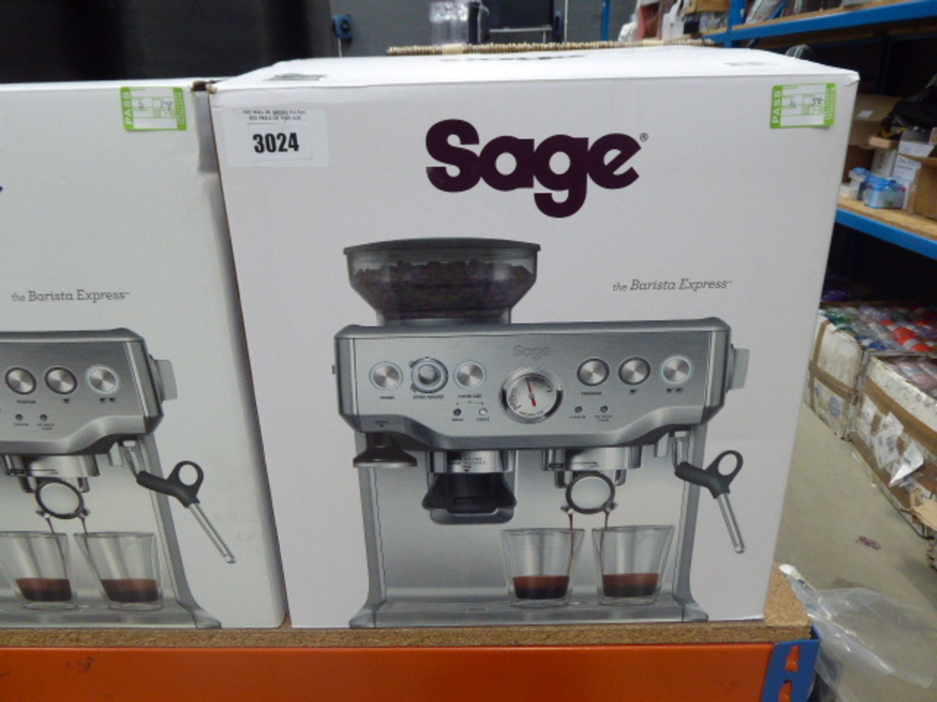 (TN58) Sage Barista Express coffee machine with box Includes grill tray