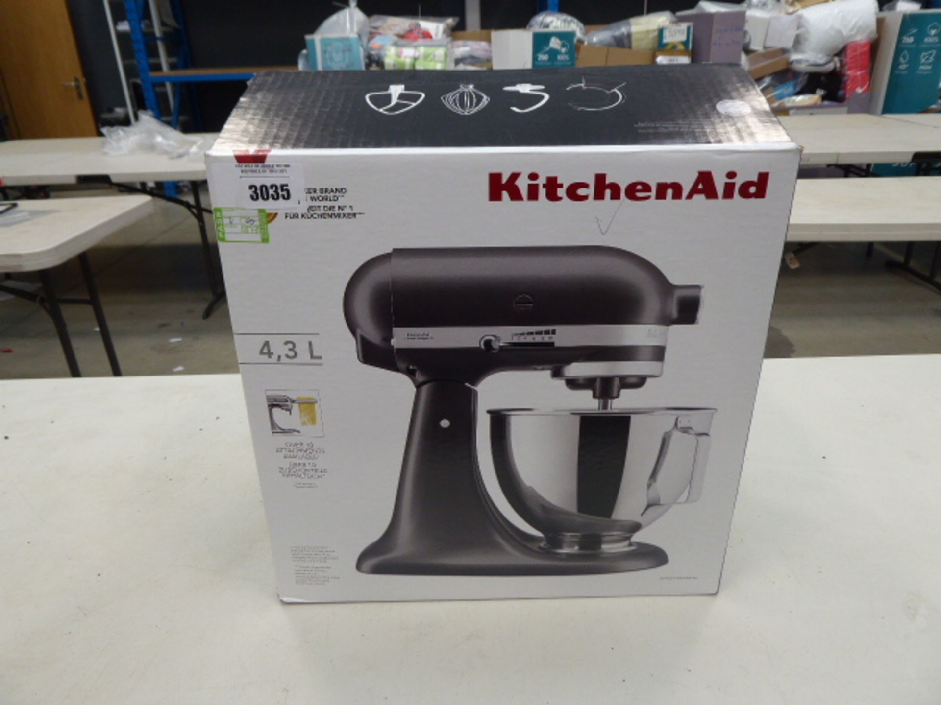 (TN65) Kitchenaid 4.3 litre standing mixer Item has light use