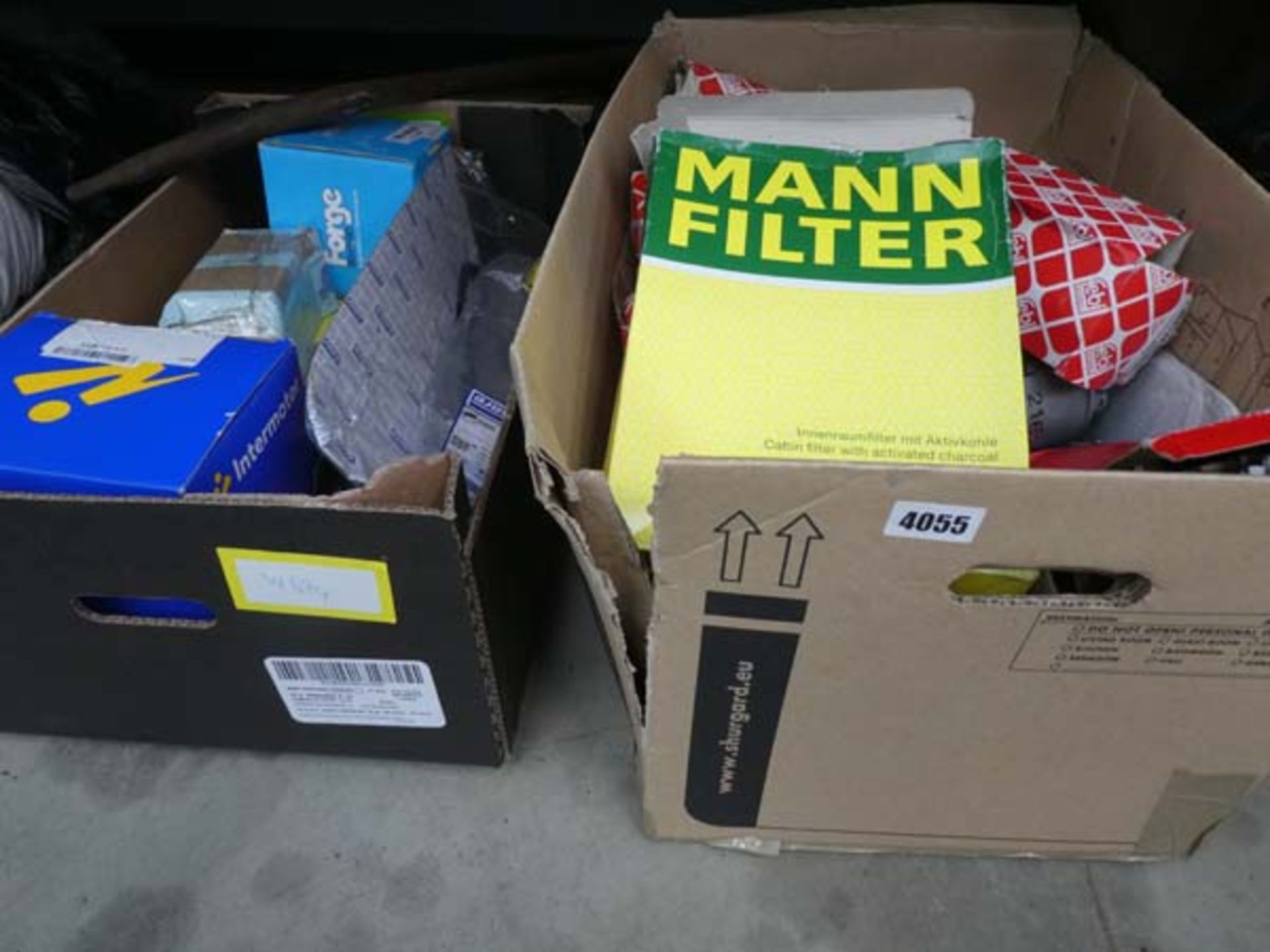 2 boxes of car parts