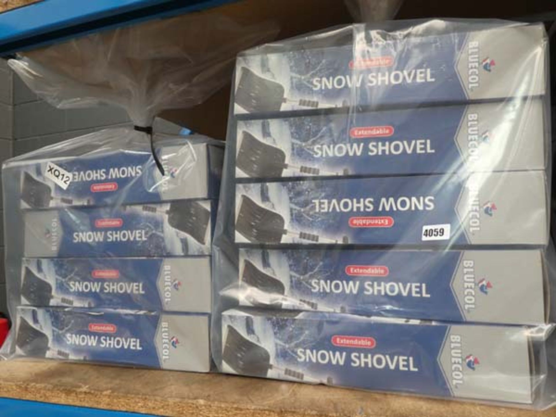 9 boxed snow shovels