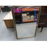 5459 Rectangular bevelled mirror in gilt and black frame