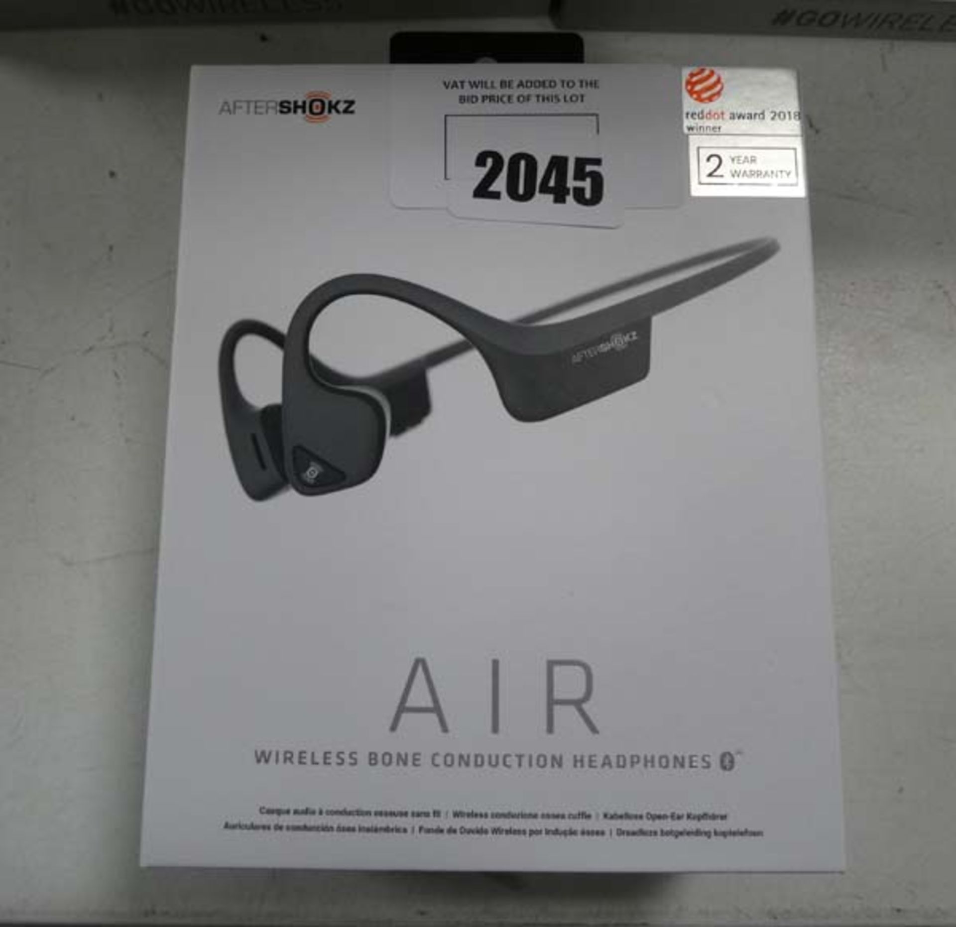 Aftershokz Air wireless bone conduction headphones in box - Image 2 of 2