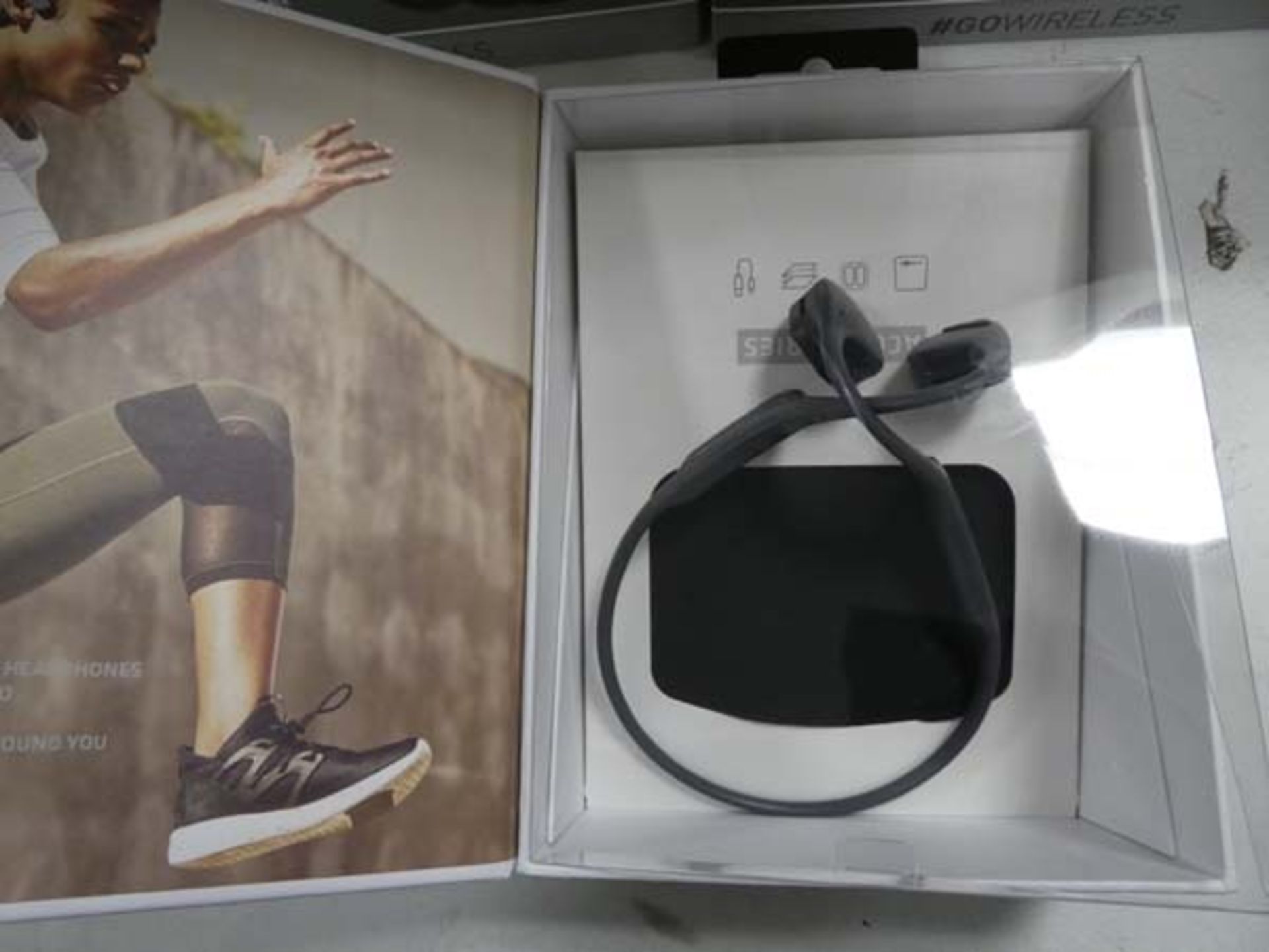 Aftershokz Air wireless bone conduction headphones in box