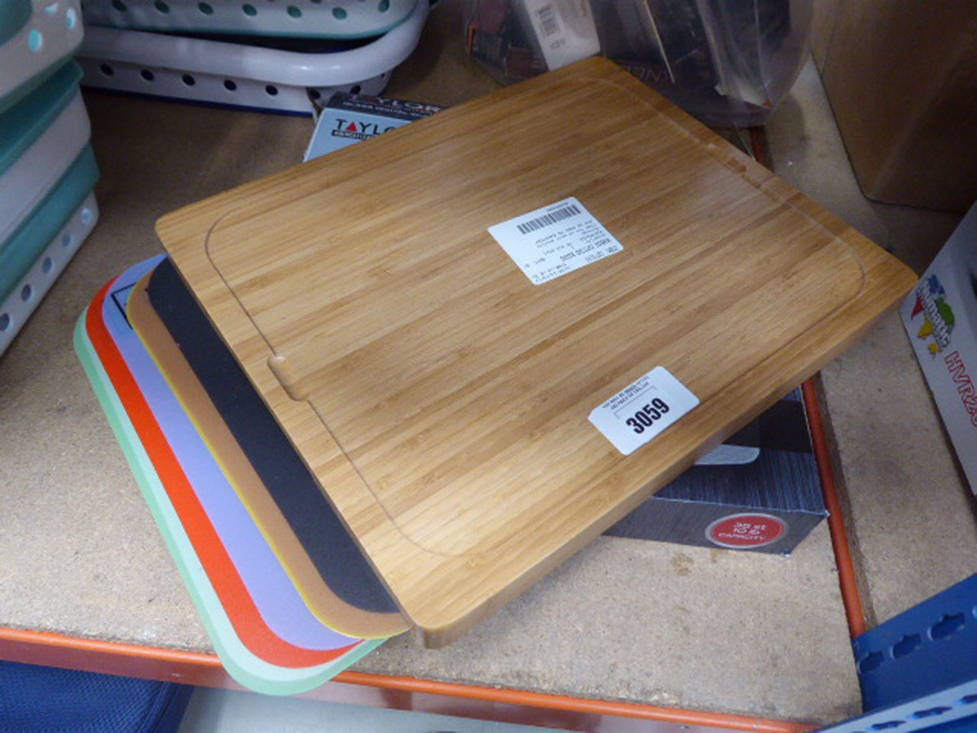 Bamboo chopping board and Taylor digital glass scales No visible signs of use