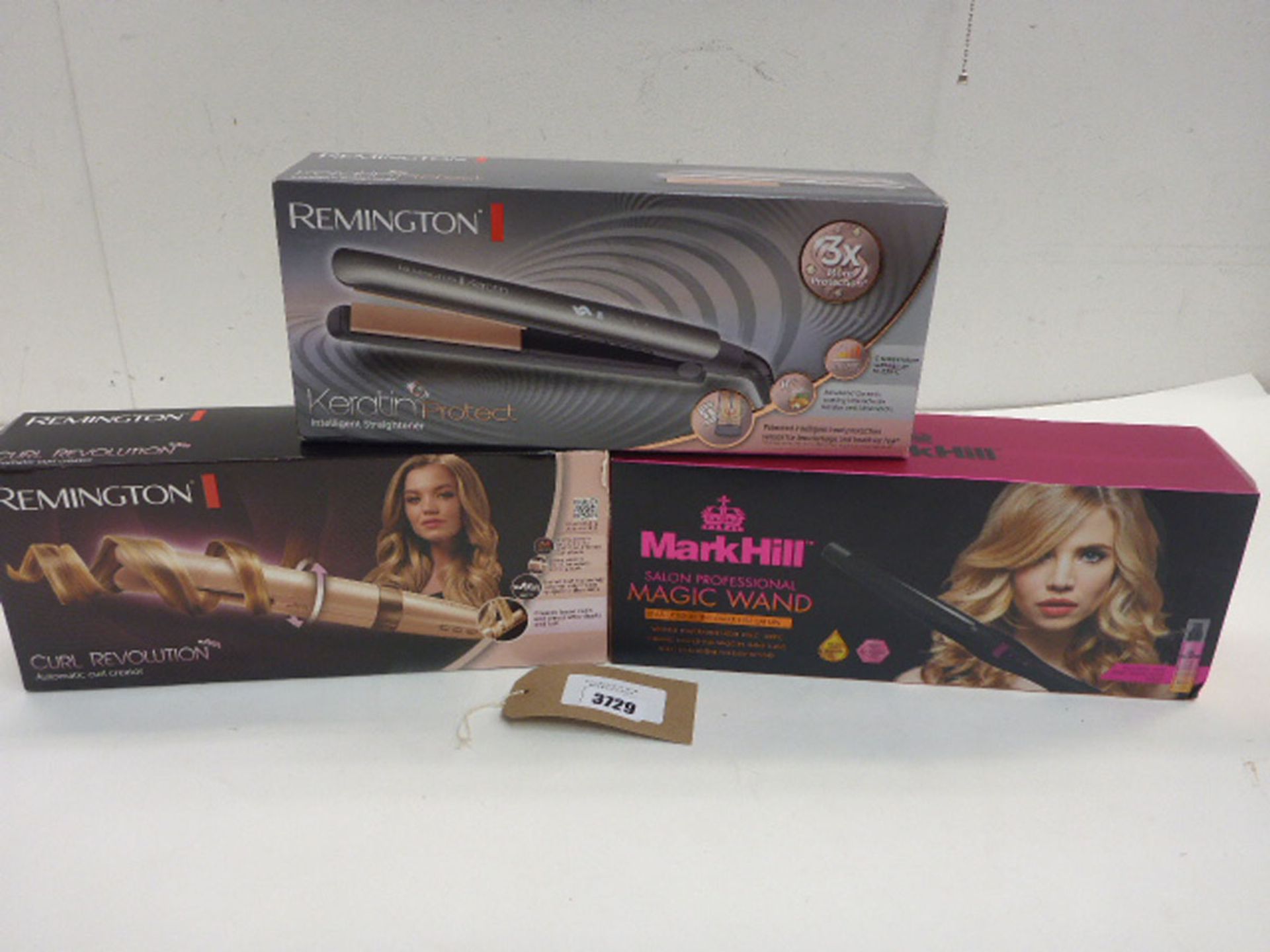 Mark Hill Magic Want styler, Remington Cur Revolution styler and Remington Keratin protect