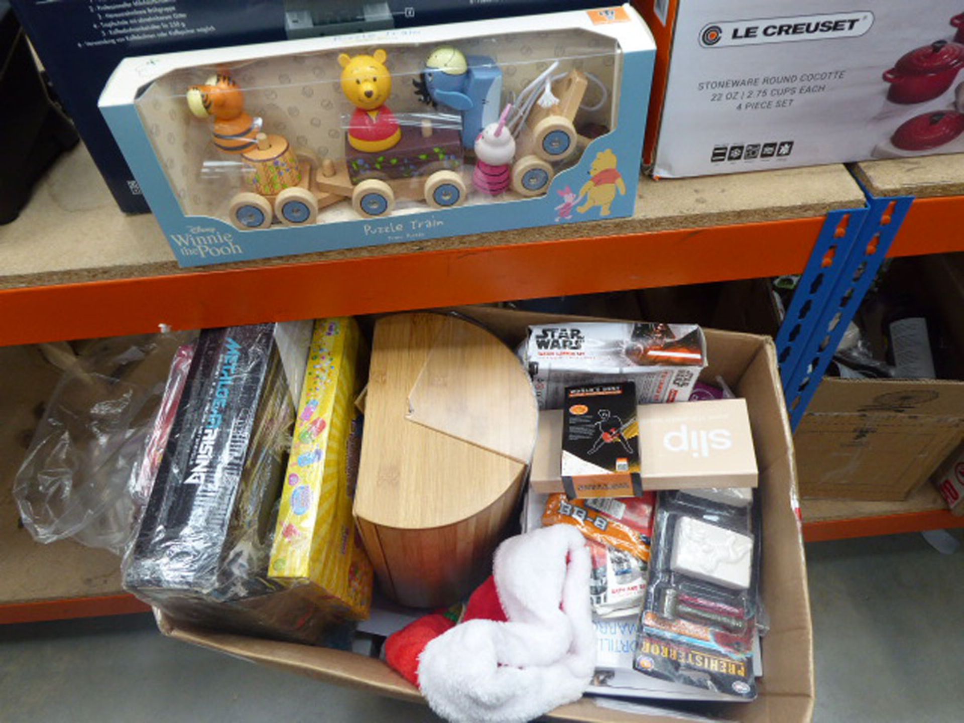 Box of children's toys and household items