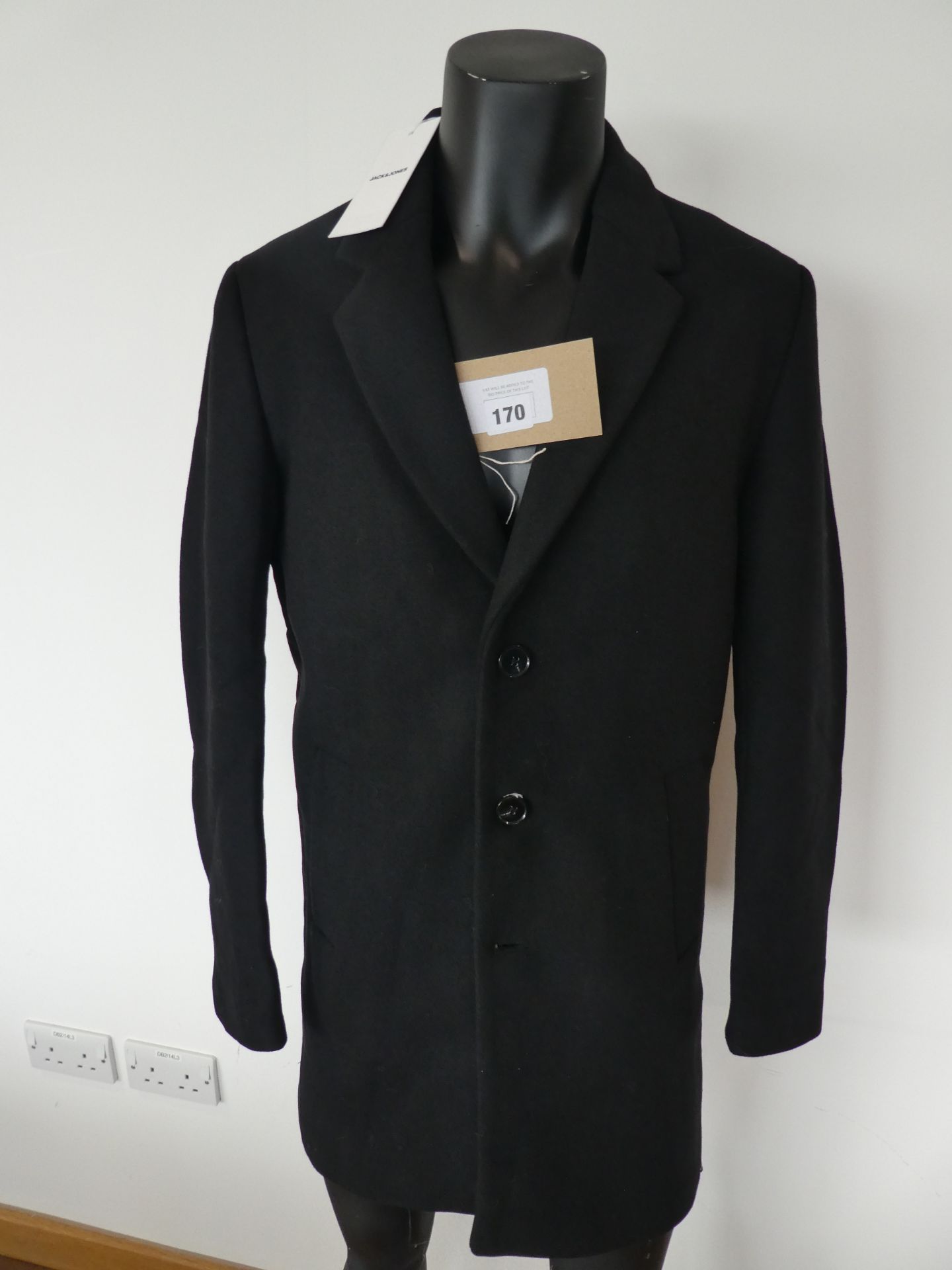 Jack & Jones wool blend coat in black size S