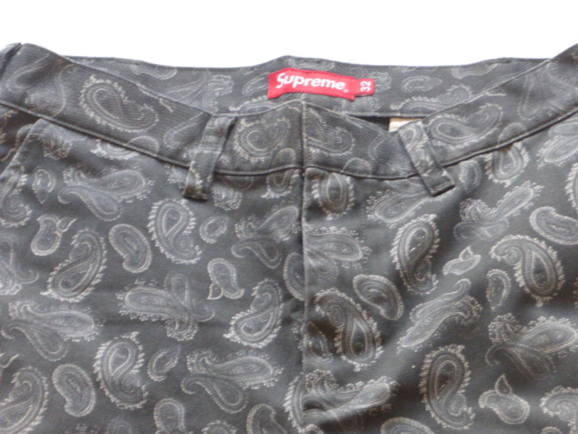 Supreme paisley print chino trousers in grey size 32 - Image 2 of 2