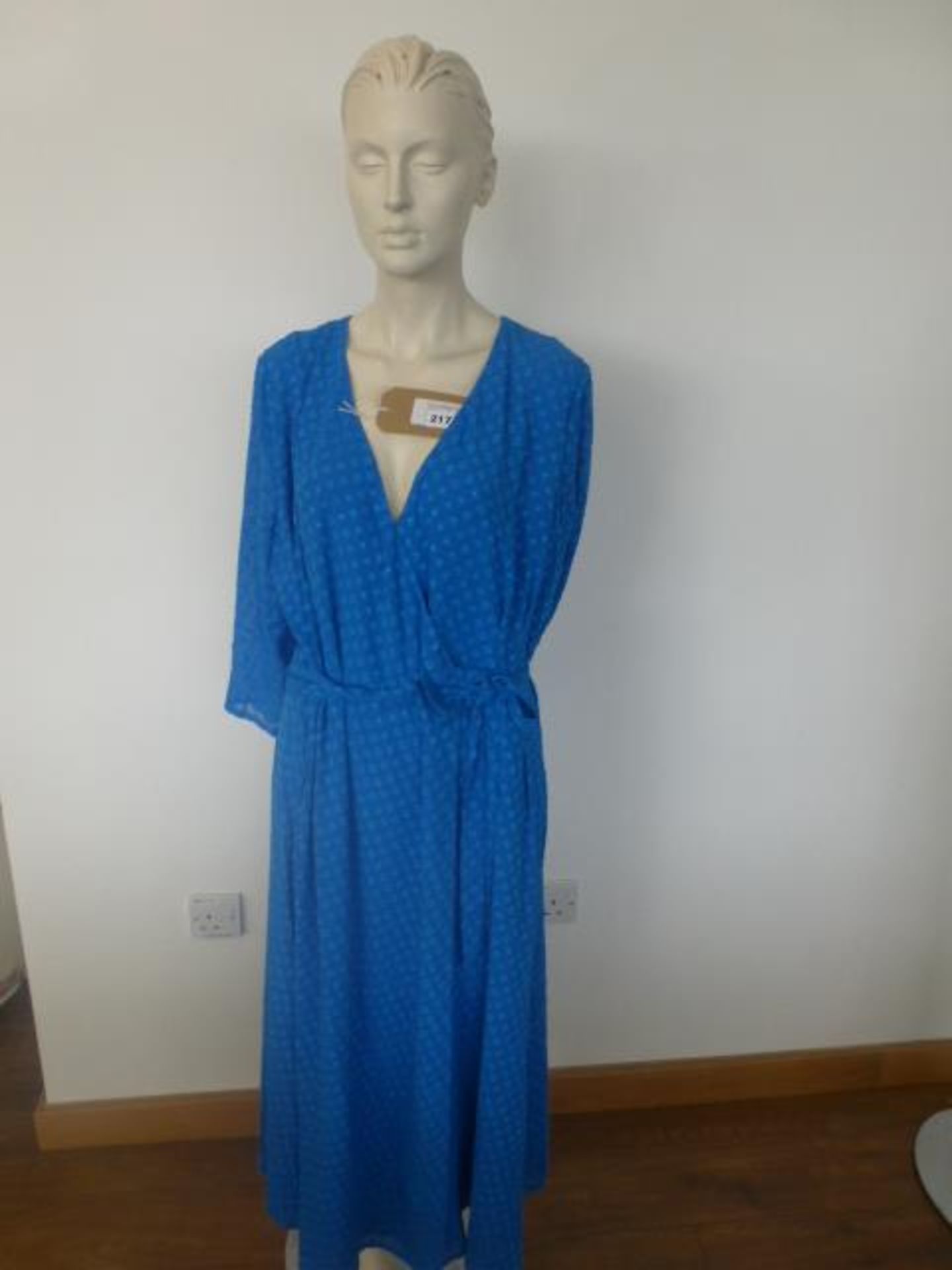 Hobbs London ladies cassie wrap dress in cobalt size 16