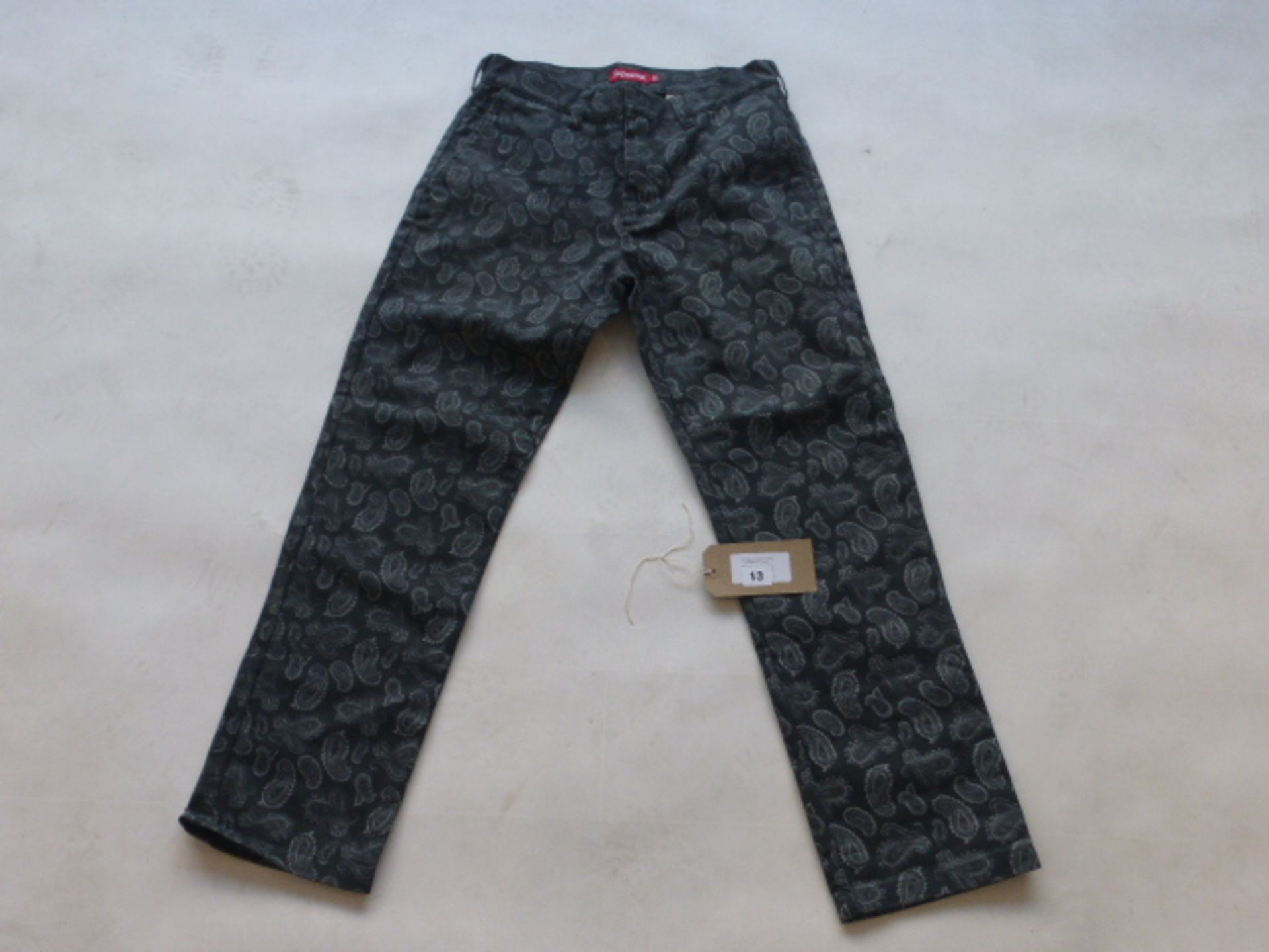 Supreme paisley print chino trousers in grey size 32