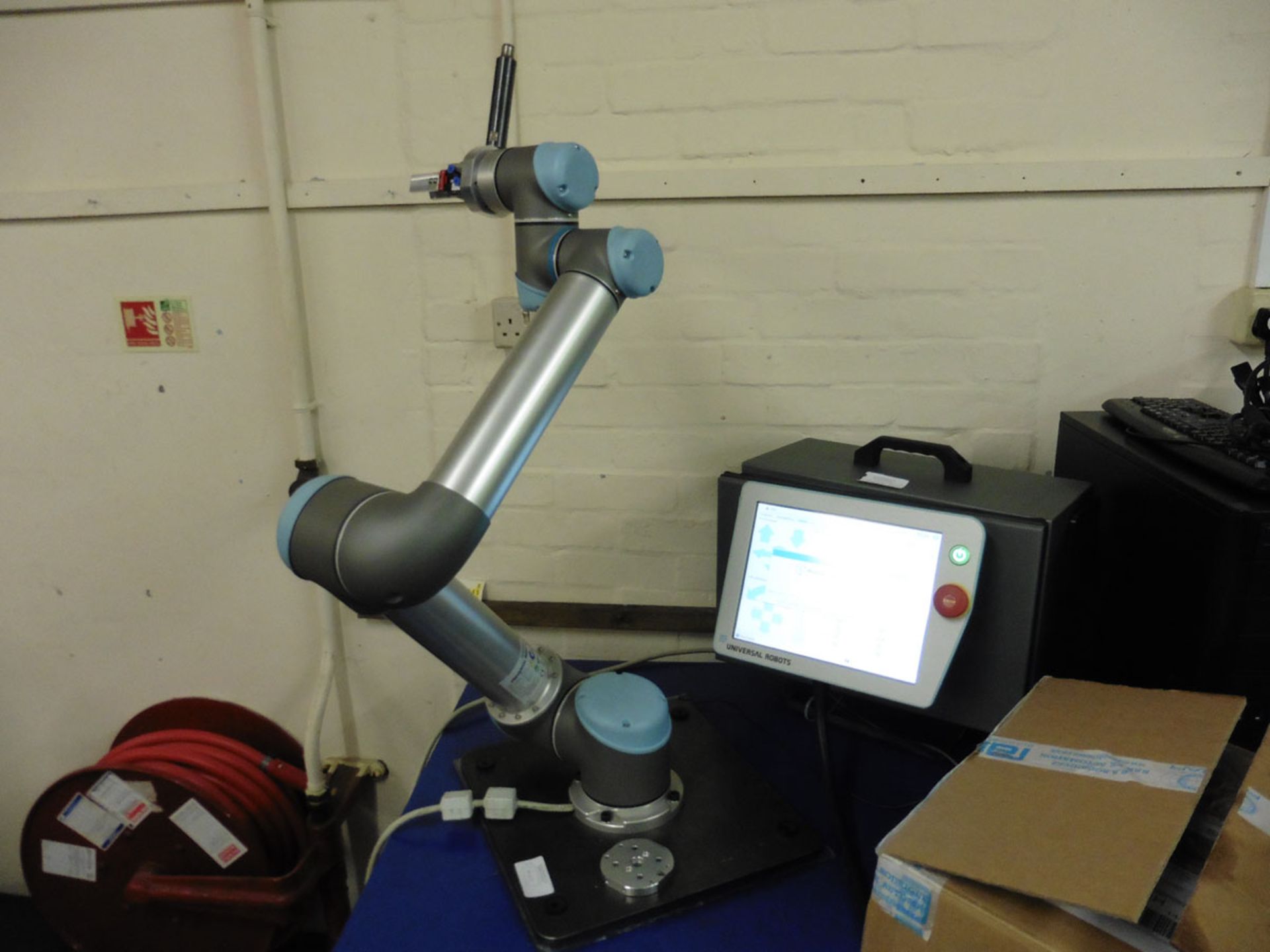 Universal Robots Model UR5 Industrial Robotic Arm with tablet controller, control box & further