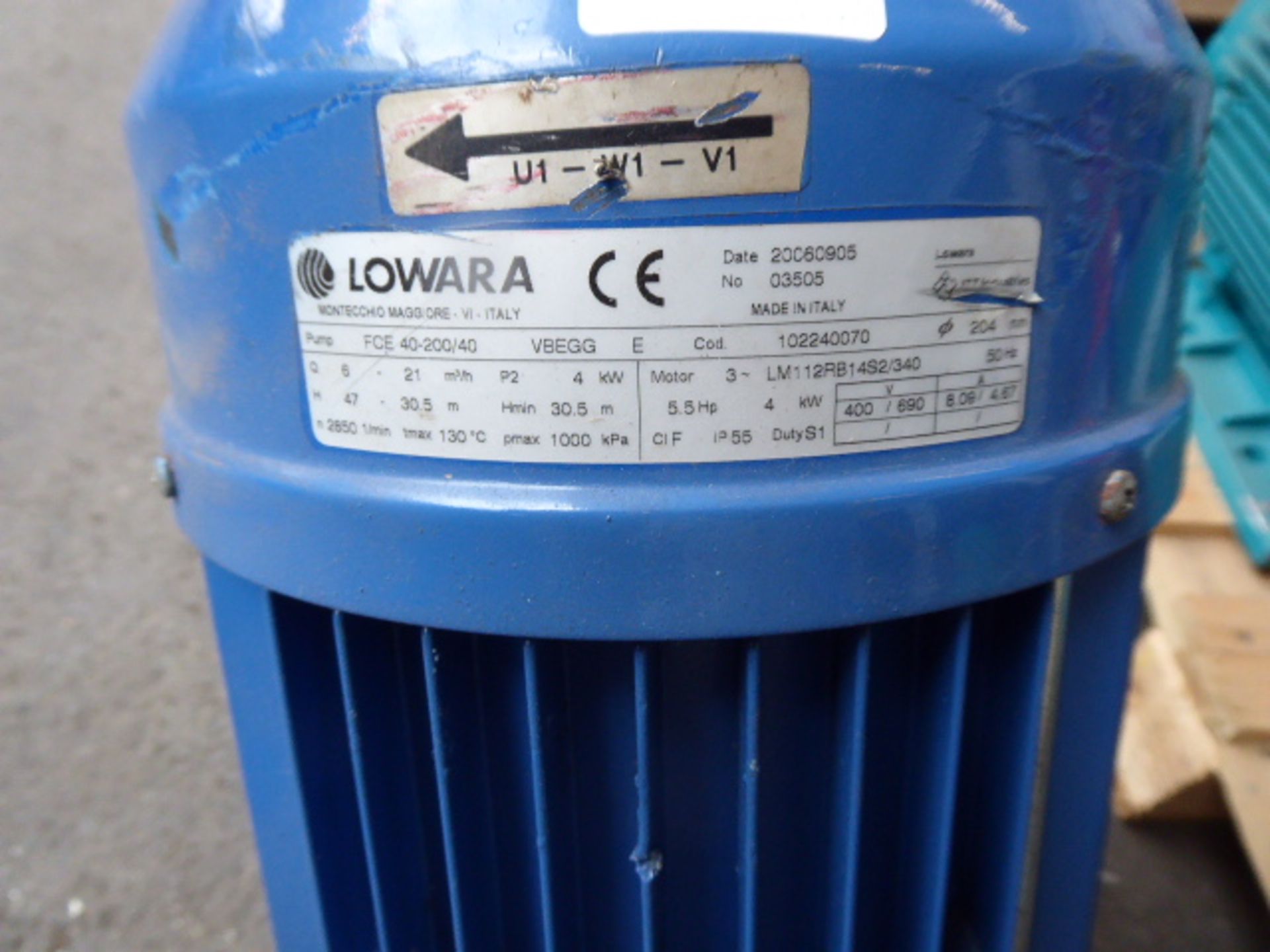 Lowara FCE 40-200/40 pump, 4kw - Image 2 of 3
