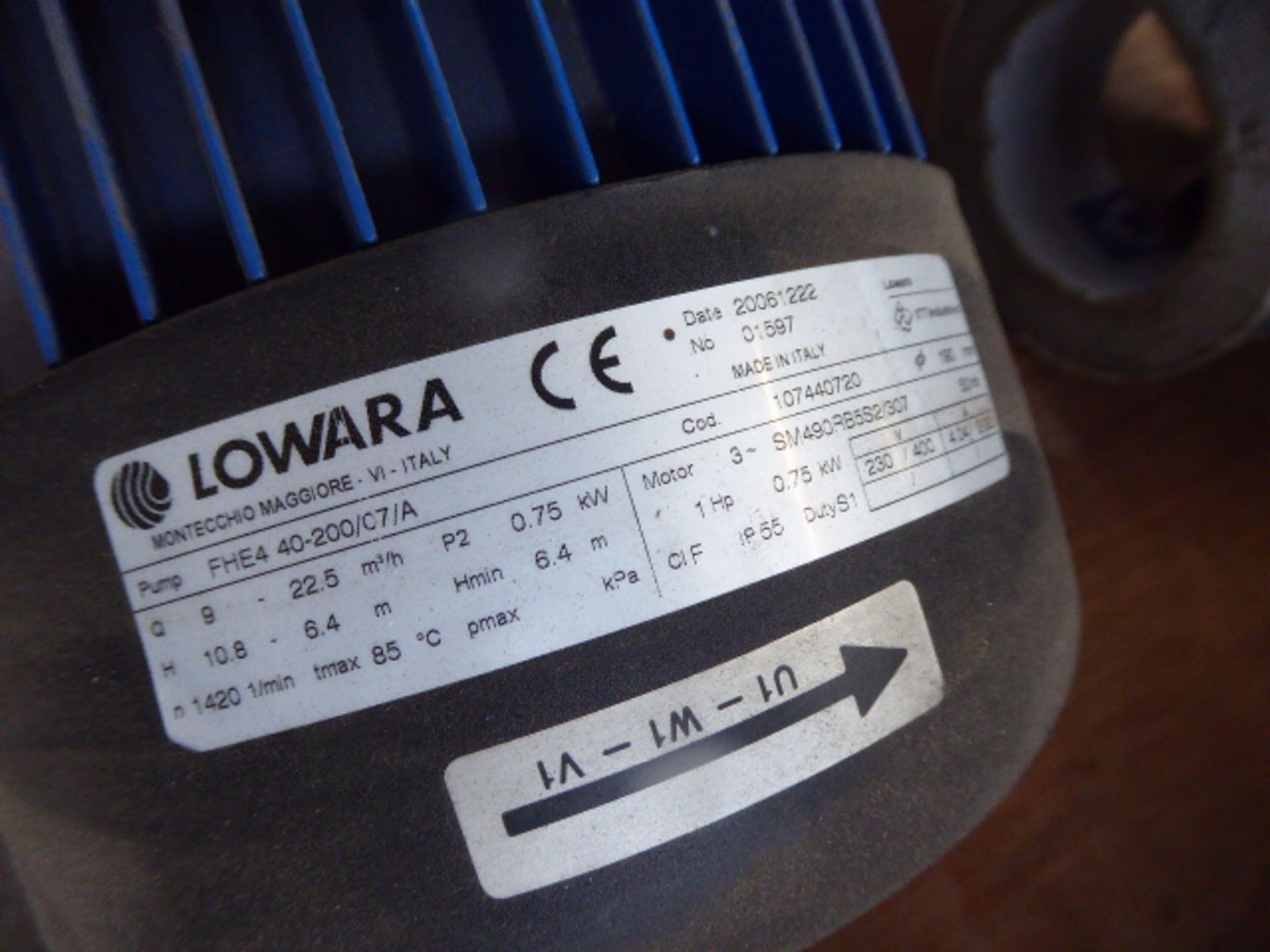 Lowara FHE4 40-200/C7/A end section pump, 0.75kw - Image 2 of 3