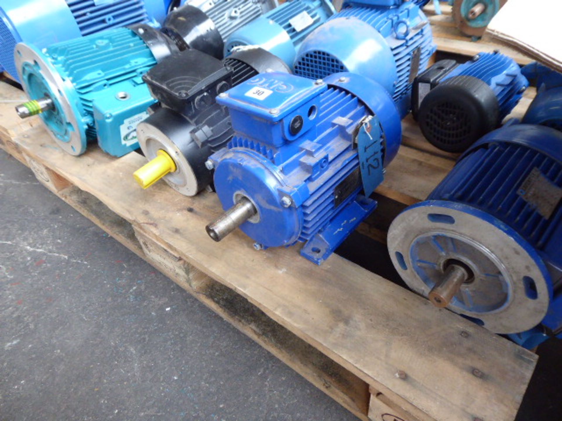 Four assorted motors, Lafert ST90S C2, 1.7kw; CMG SLA 100L-2, 3kw; AEG AM112M/A2, 4.6kw and a W.H