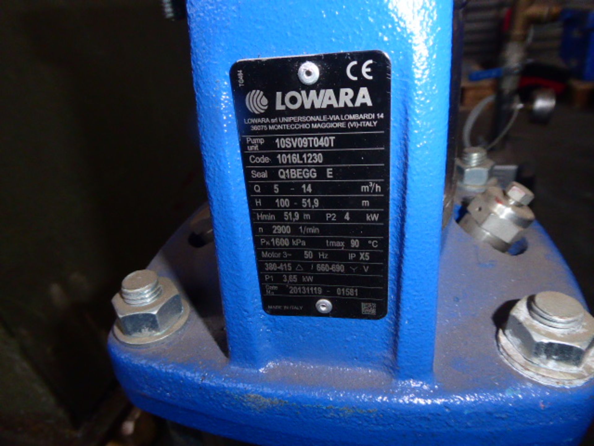 Lowara 10SV09T040T vertical multi-stage pump unit - Image 2 of 2