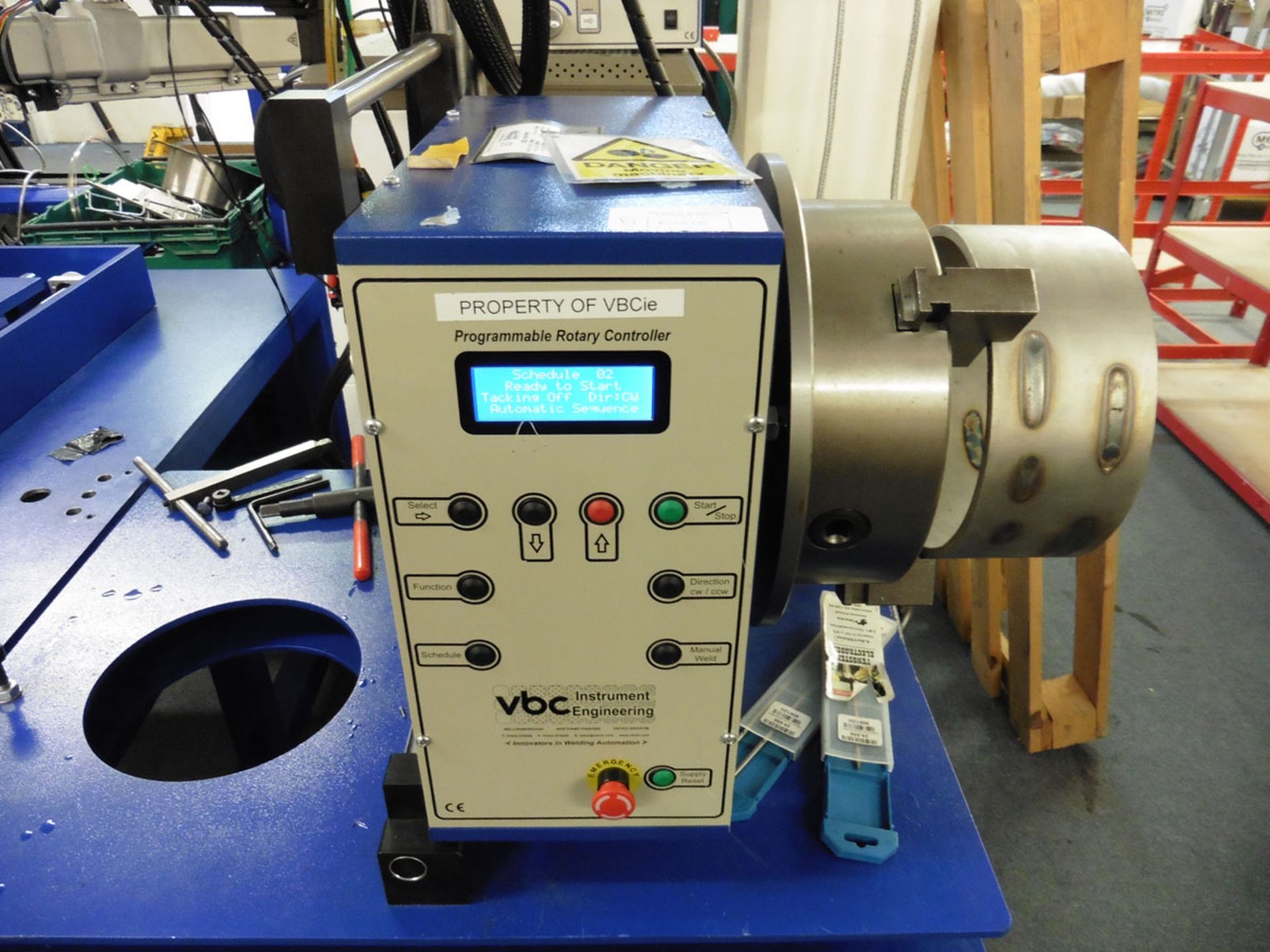 VBC Instrument Engineering Model W Automatic Programmable Rotary table (Feb 2018) with controller,