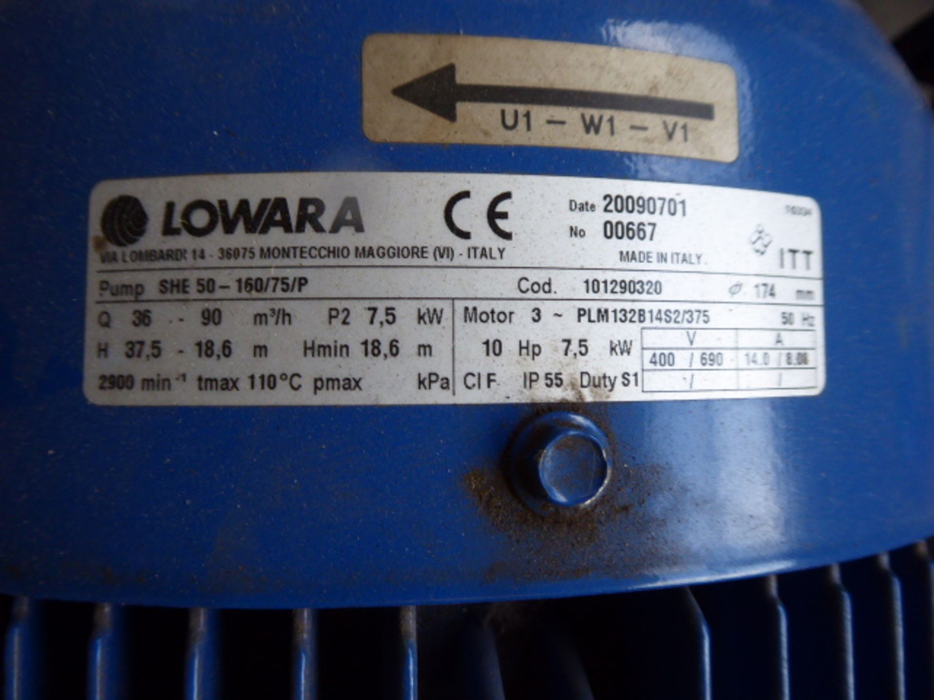 Lowara SHE50-16/75/P end section pump, 7.5kw - Image 2 of 4