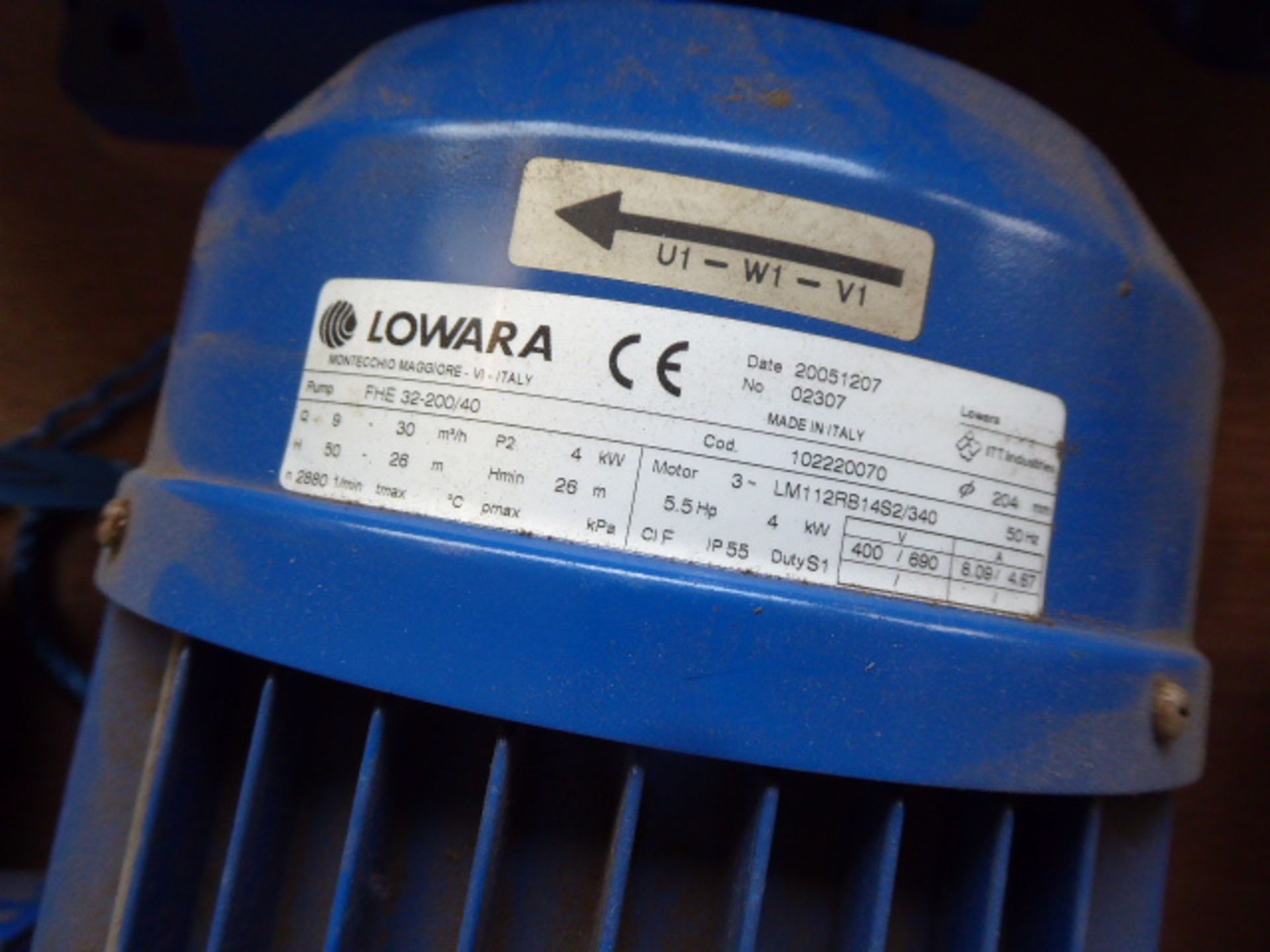 Lowara FHE 32-200/40 end section pump, 5.5kw - Image 2 of 3
