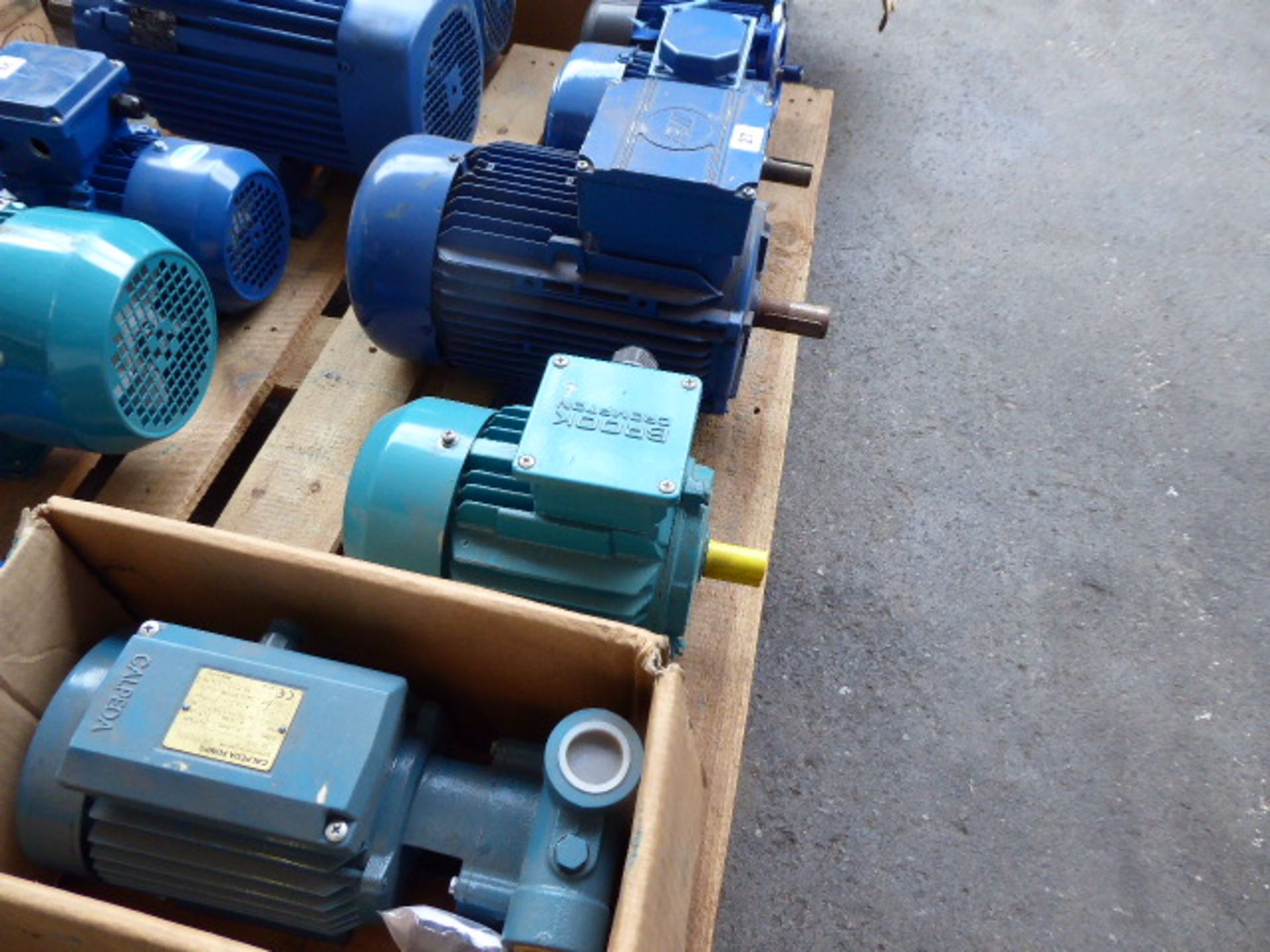 Four assorted motors plus a pump, Lowara FCE4 50-125/02/A; Marelli Motori A4C1062A00017, 2.4kw; - Image 2 of 3