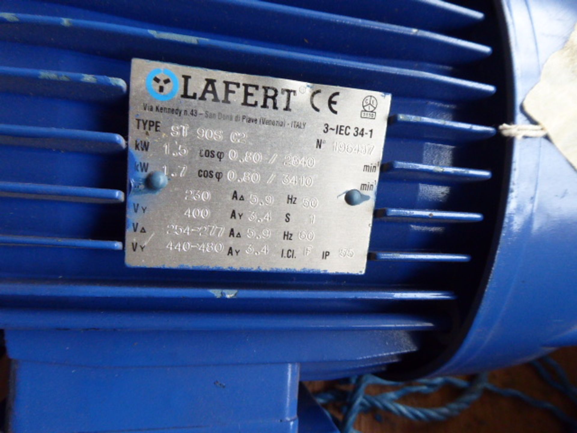 Lafert ST 90S C2 motor, 1.7kw - Image 2 of 3