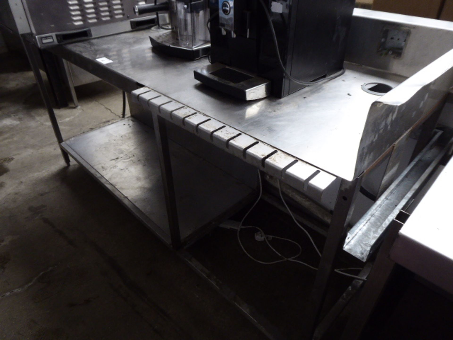 145 - 190cm stainless steel preparation table with shelf under