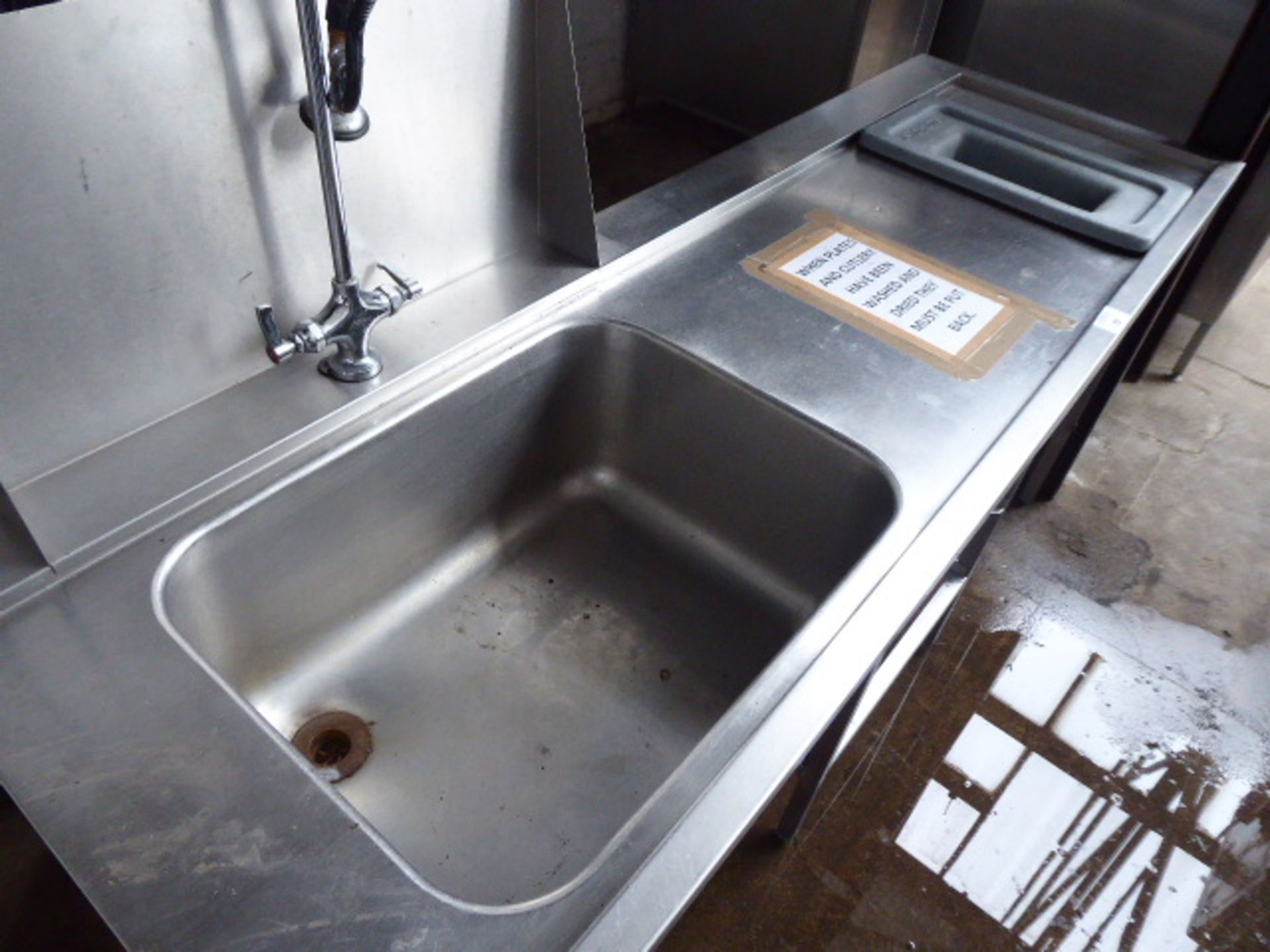 49 - 200cm single bowl sink unit with pre wash tap set, waste disposal space, space under for - Image 2 of 2