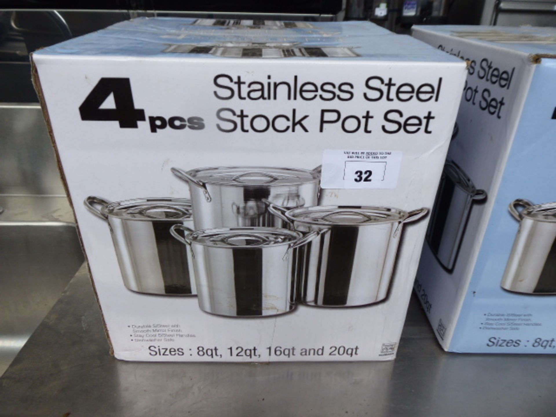 4 piece stainless steel stock pot set