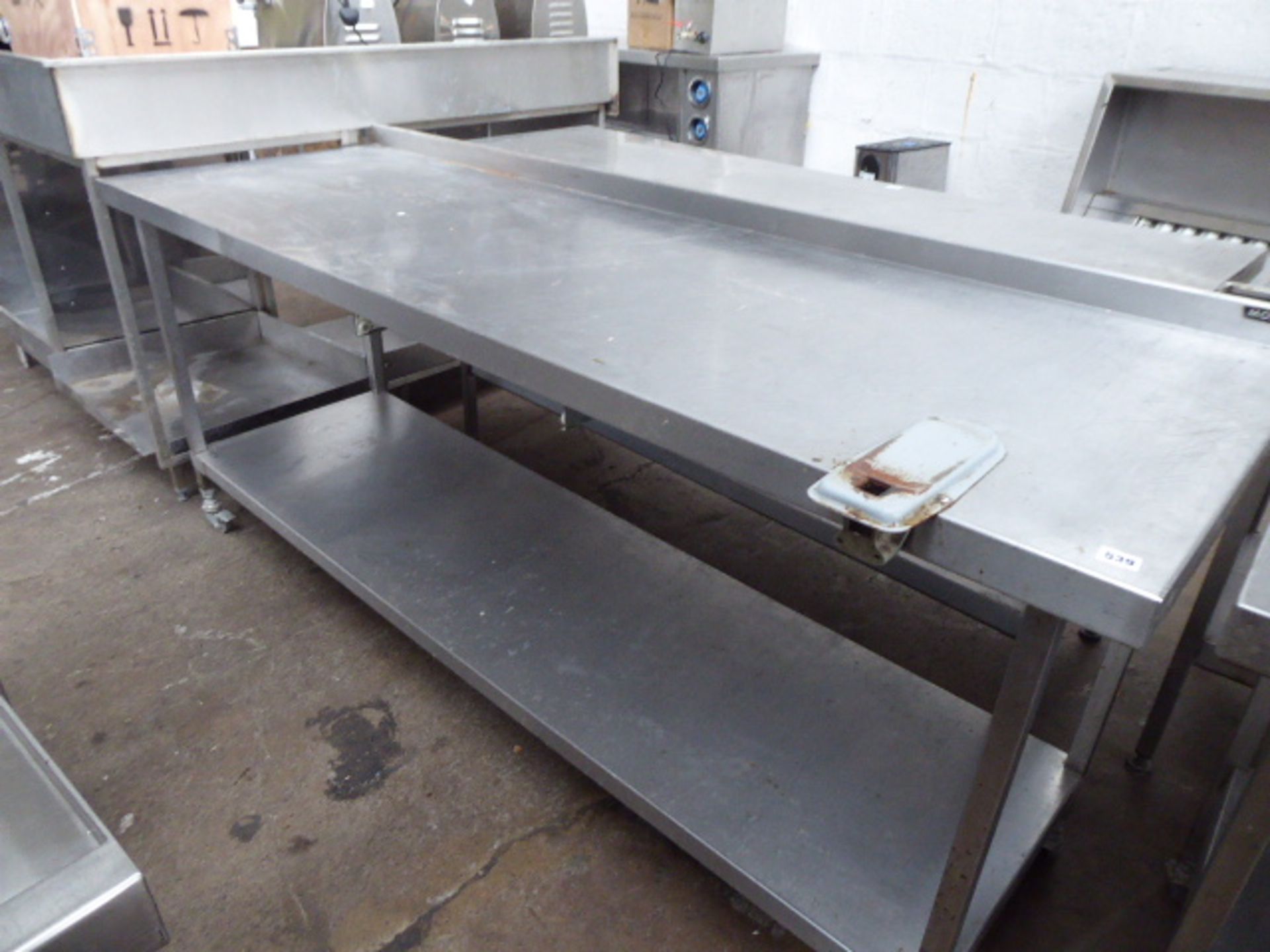 200cm stainless steel prep table with shelf under
