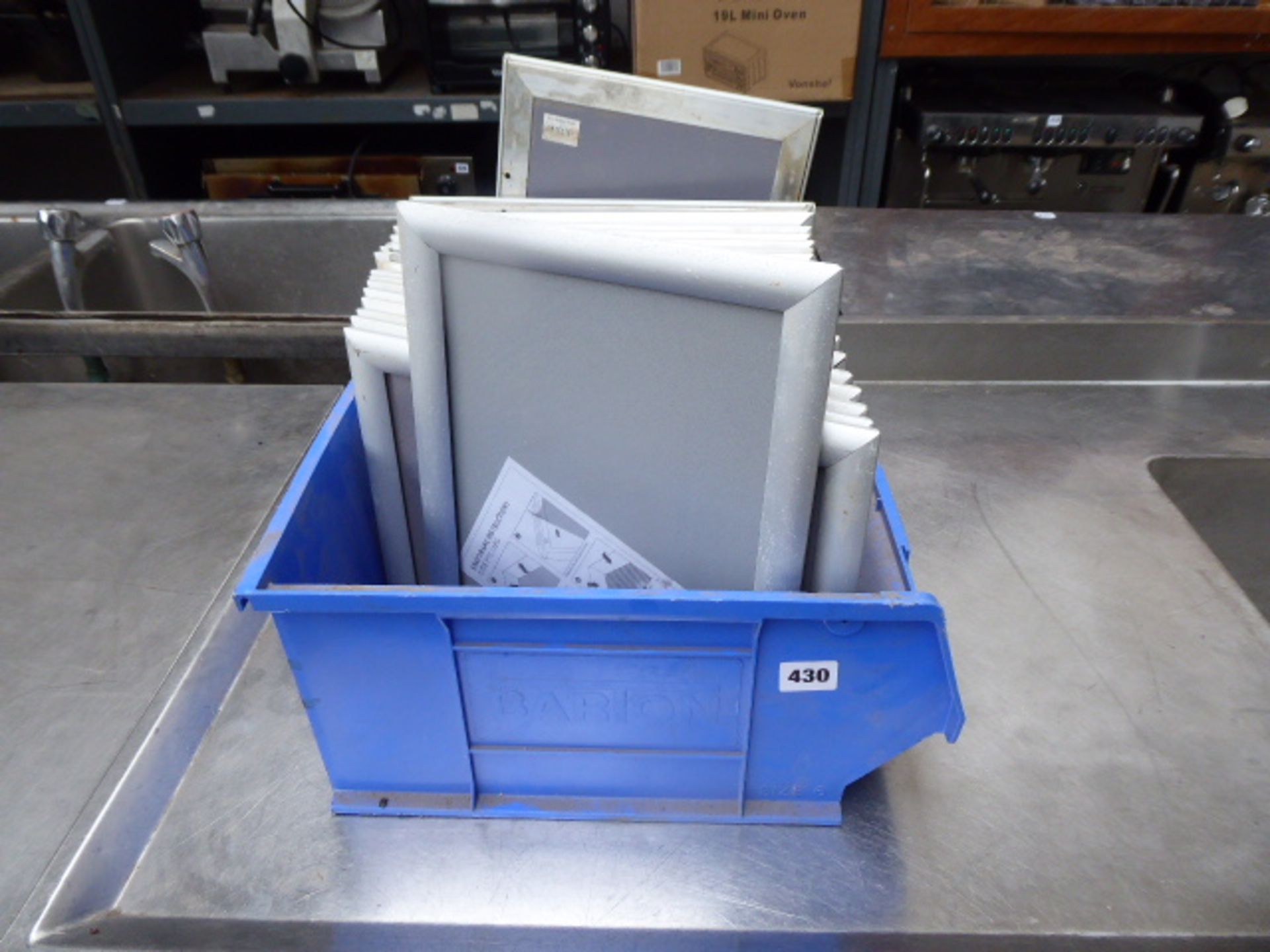 Tray containing snap frame A4 size mounts