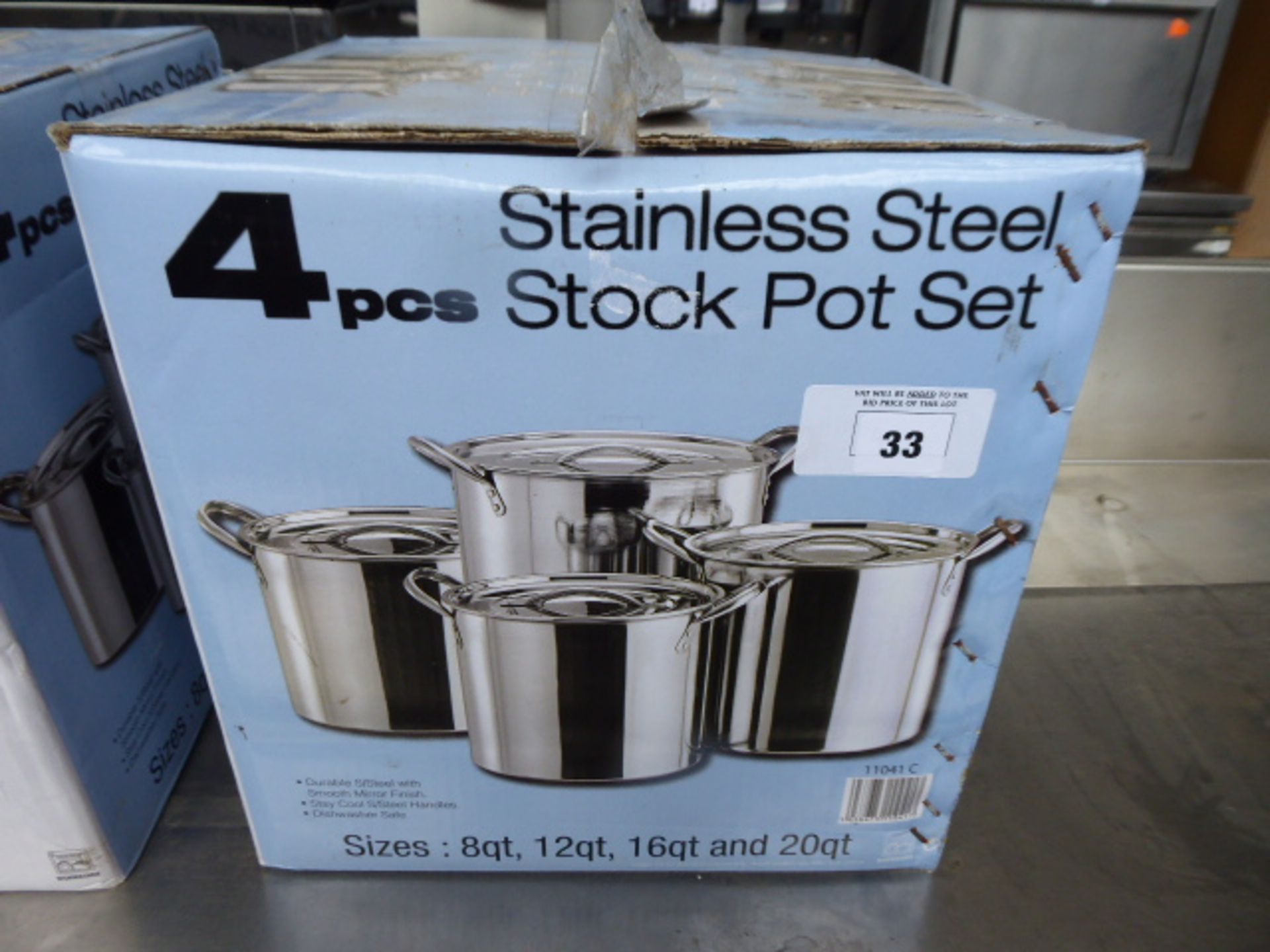 4 piece stainless steel stock pot set