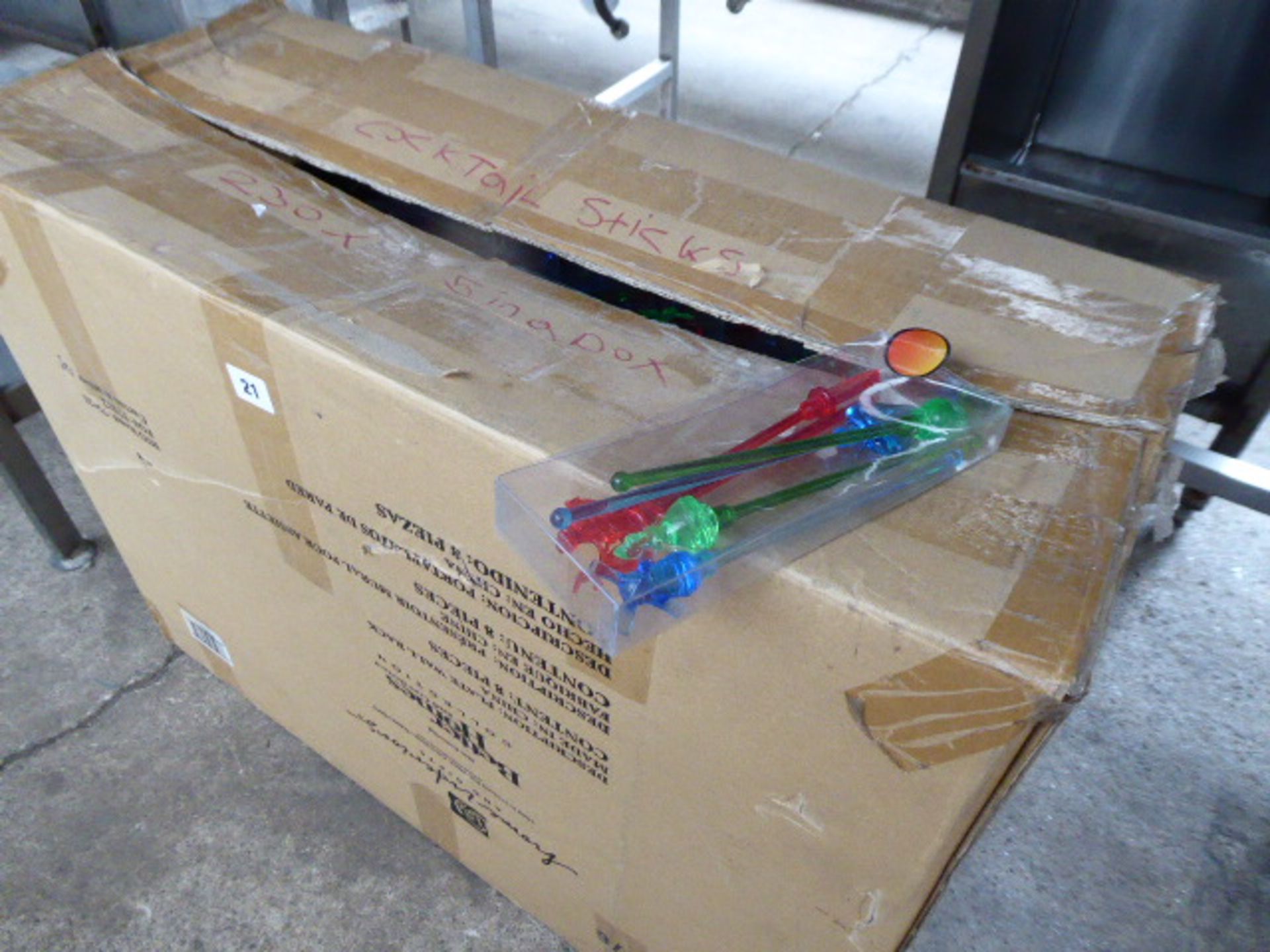 Large box containing over 1000 cocktail sticks