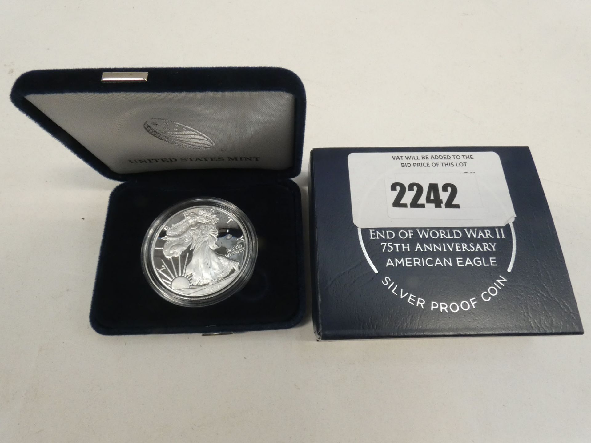 American Eagle Silver Proof Coin 'End of World War II' 75th Anniversary Edition