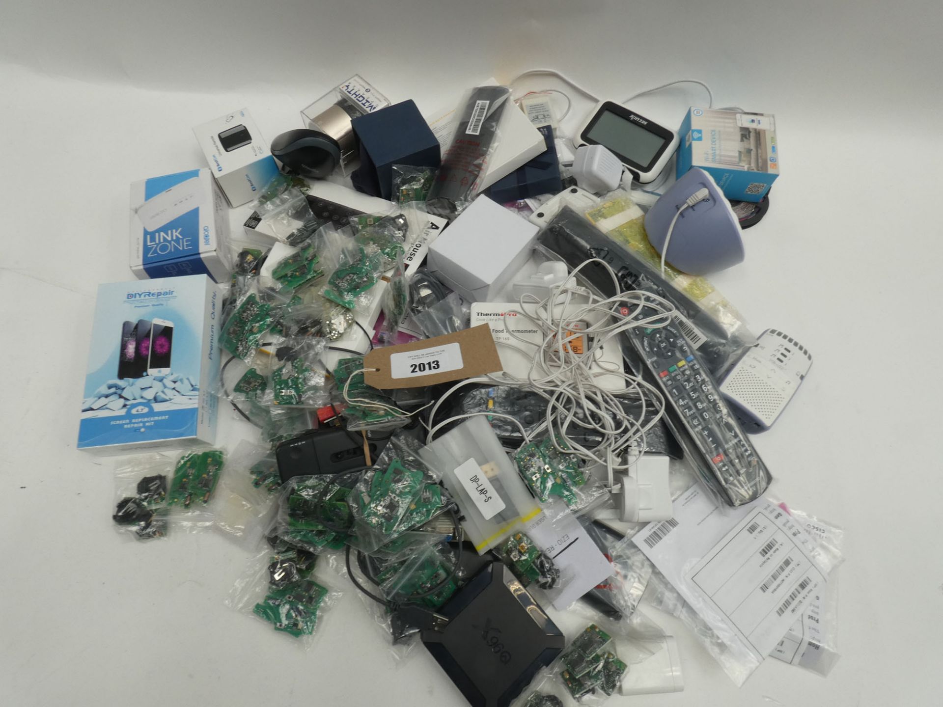 Bag containing quantity of electrical related accessories and devices