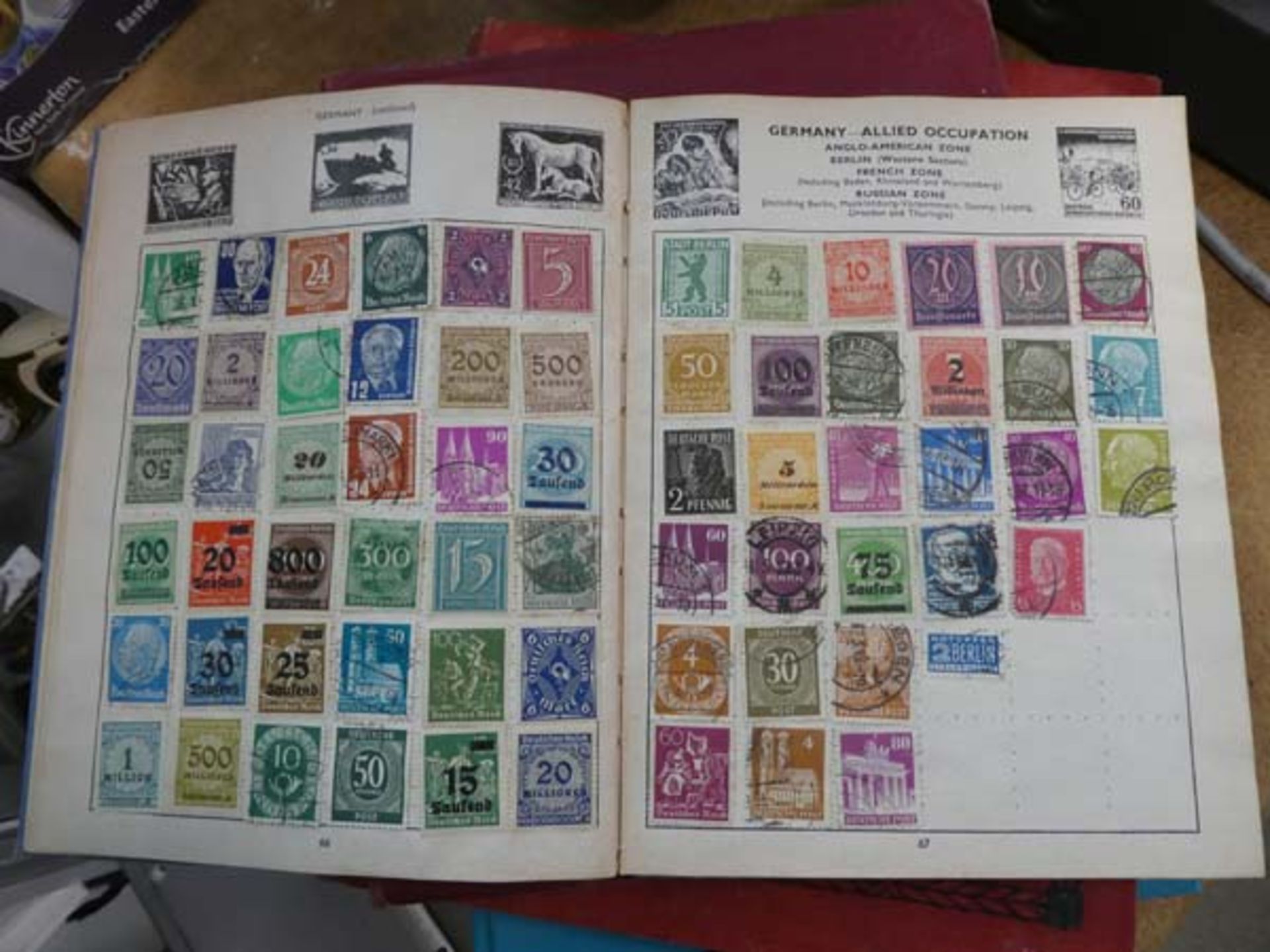 4 various collectors stamp albums to inc. The improved postage stamp albu and contents - Image 2 of 4