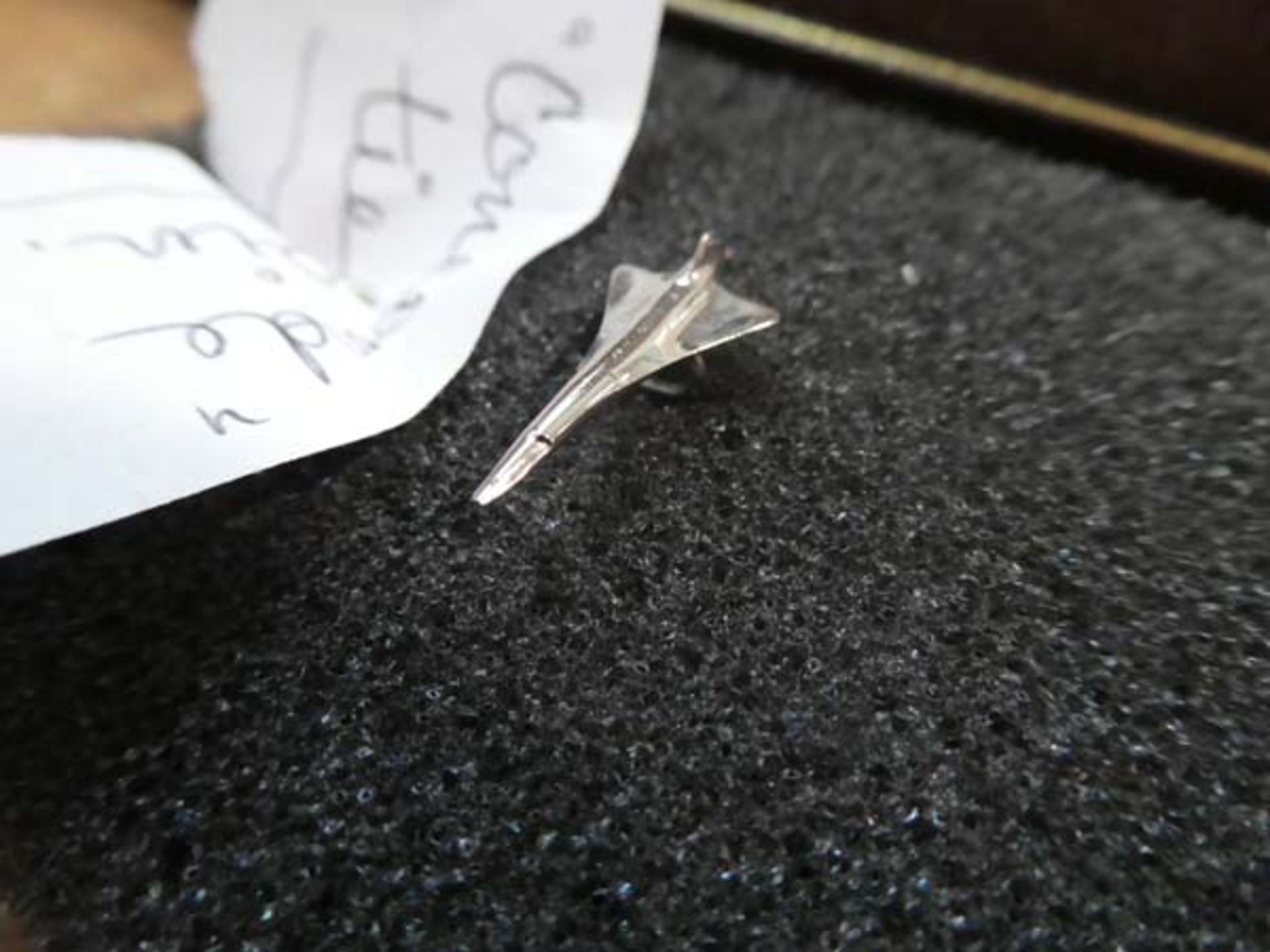 Concorde tie pin, silver hallmarked ingot on chain - Image 2 of 3