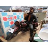 Resin model of a motorcyclist