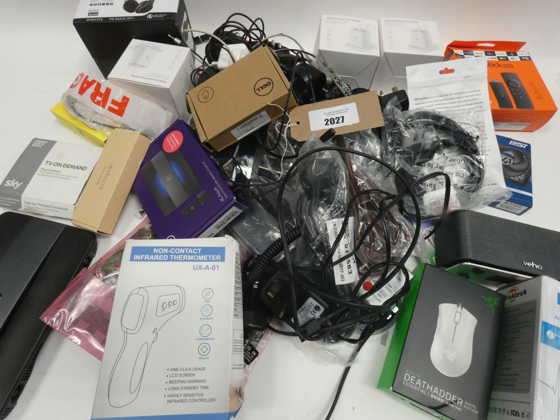 Bag of Miscellaneous media devices, Mouse, Thermometer, Psu etc