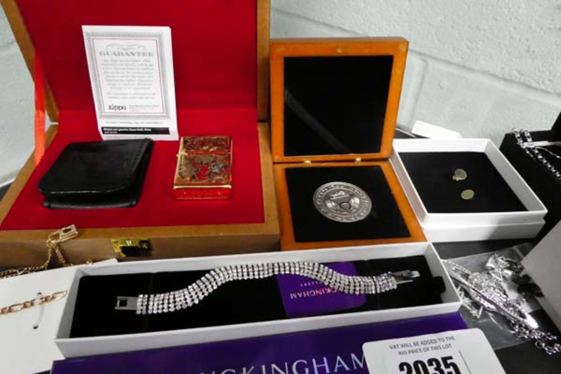 Selection of costume jewellery items, Zippo lighter and other jewellery items to include - Image 3 of 4